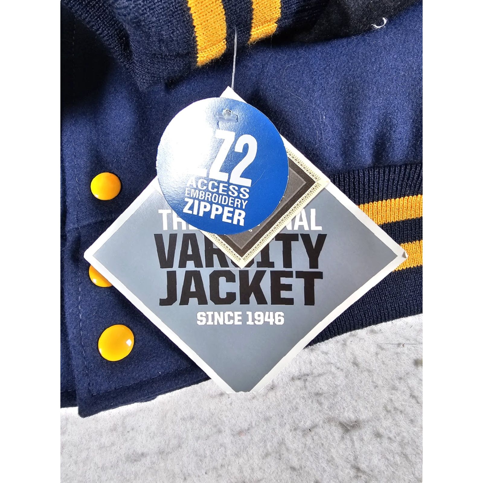 Holloway VINTAGE Holloway The Original Varsity Jacket Blue & Yellow Wool & Leather Jacket Mens Sz S Size US S / EU 44-46 / 1 - 6 Thumbnail