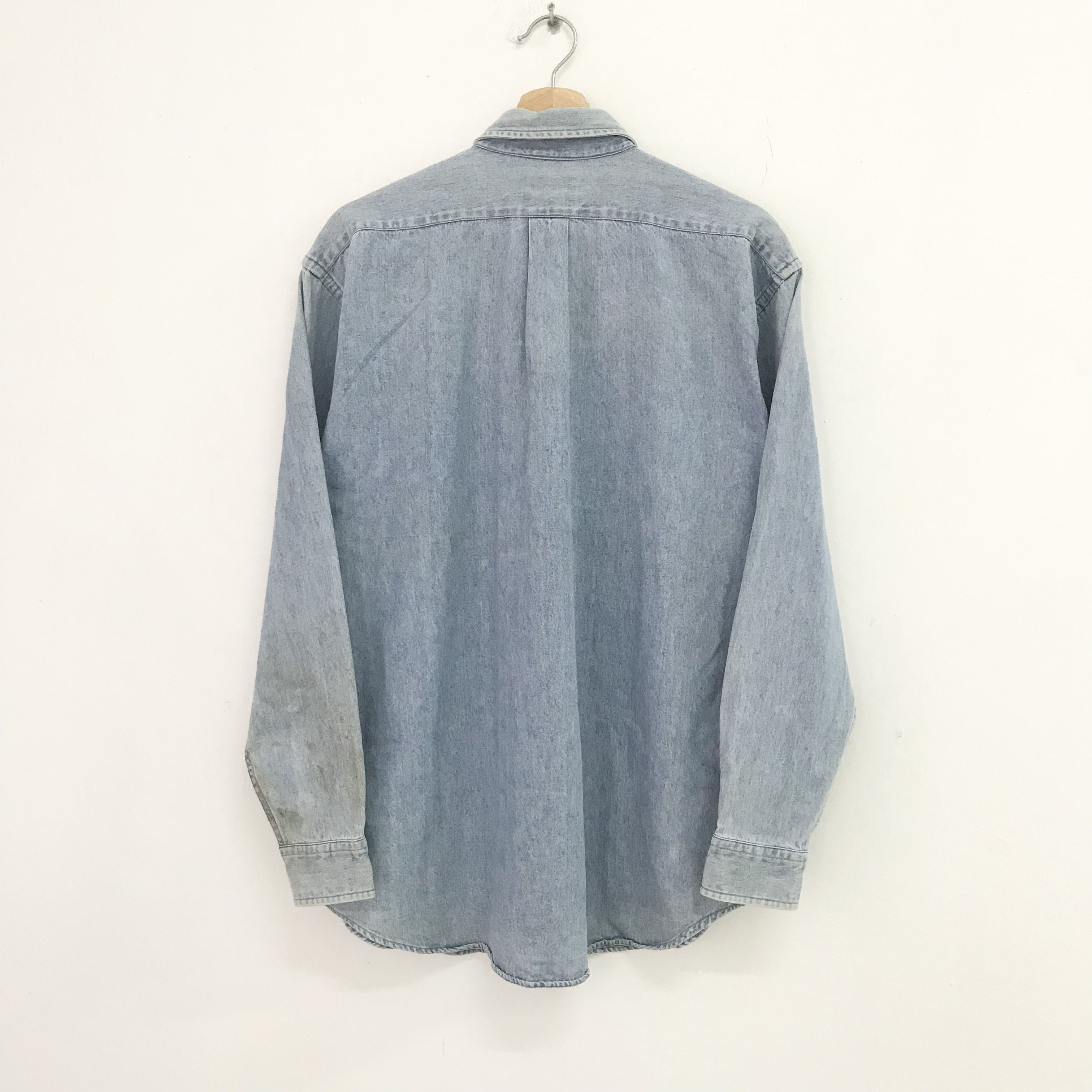 Polo Ralph Lauren × Vintage Vintage 90s Polo Ralph Lauren Small Pony Denim Jeans Shirt Size US L / EU 52-54 / 3 - 2 Thumbnail