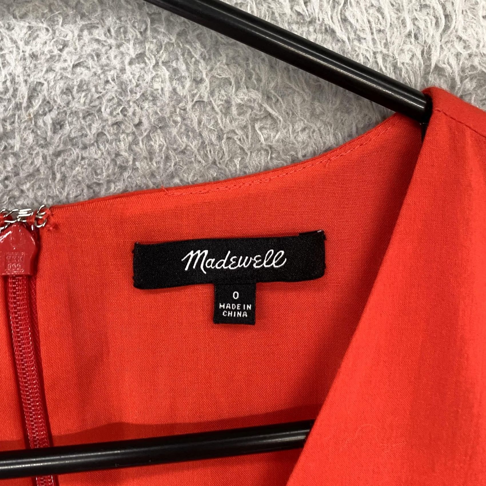 Madewell Madewell Dress Womens 0 Orange Eyelet Fit & Flare Bell Sleeve Knee Length Boho Shirt Dress? Size XS / US 0-2 / IT 36-38 - 5 Thumbnail