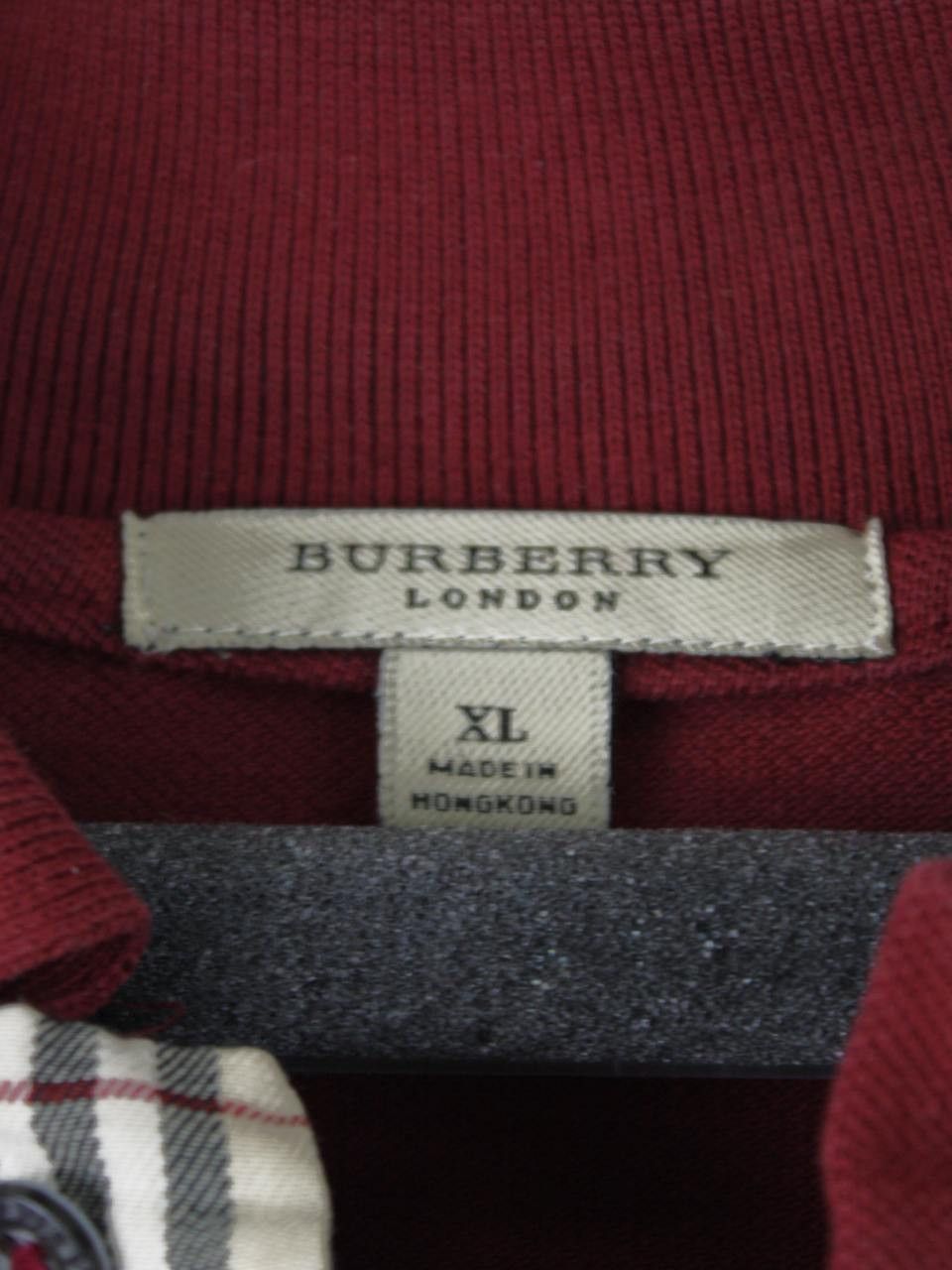 Burberry Burberry London Burgundy Polo Placket Long Sleeve Vintage Size US XL / EU 56 / 4 - 4 Thumbnail
