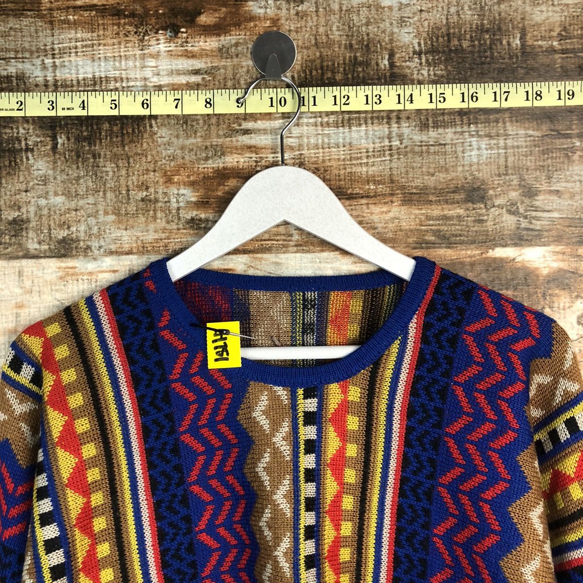 Homespun Knitwear × Japanese Brand Japan art vintage Brown Blue Knitwear #A1751 Size US S / EU 44-46 / 1 - 4 Thumbnail