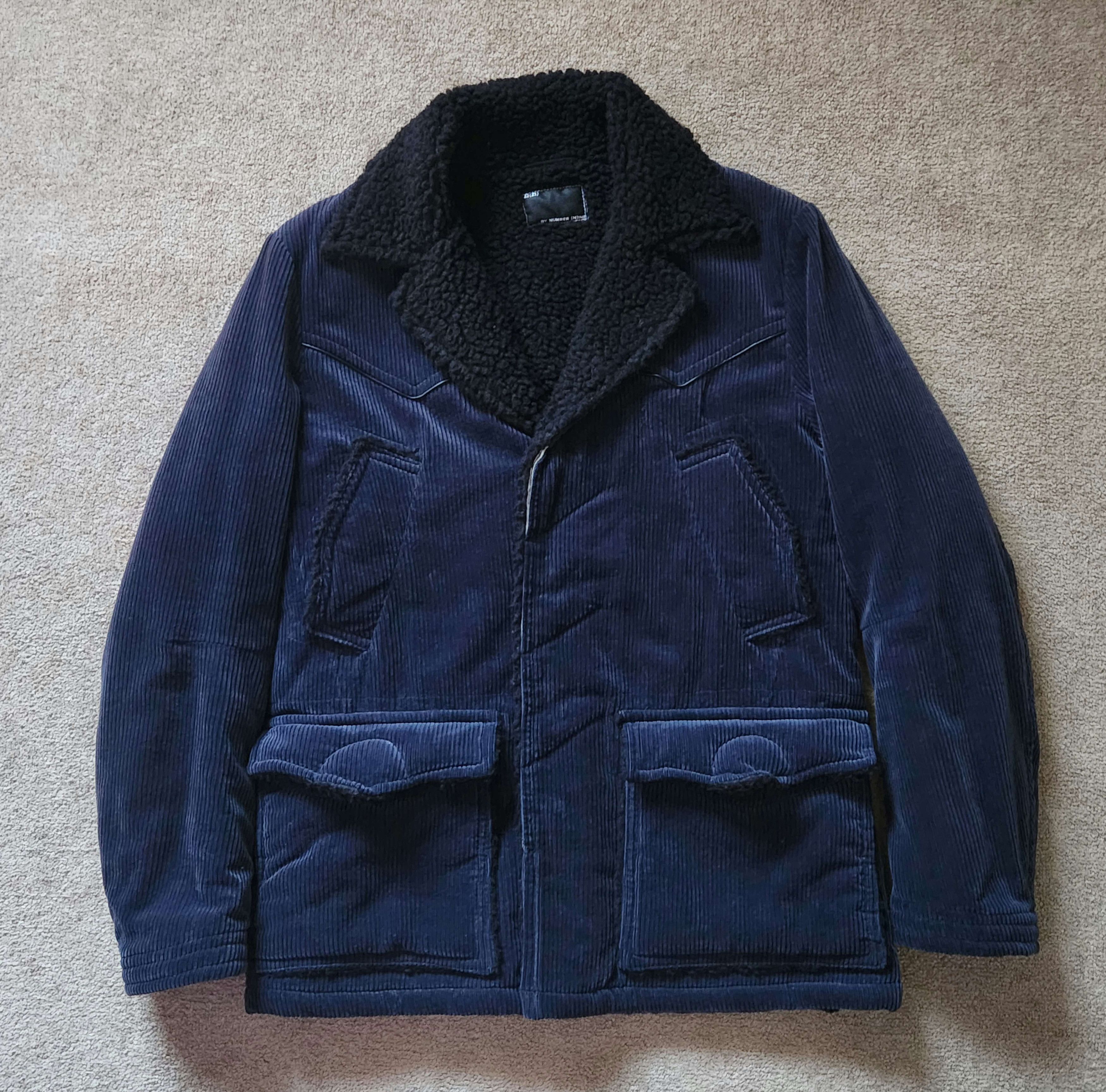 Number (N)ine Number (N)ine Navy Cordoruy Sherpa Lined Jacket (AW 2008) Size US L / EU 52-54 / 3 - 1 Thumbnail