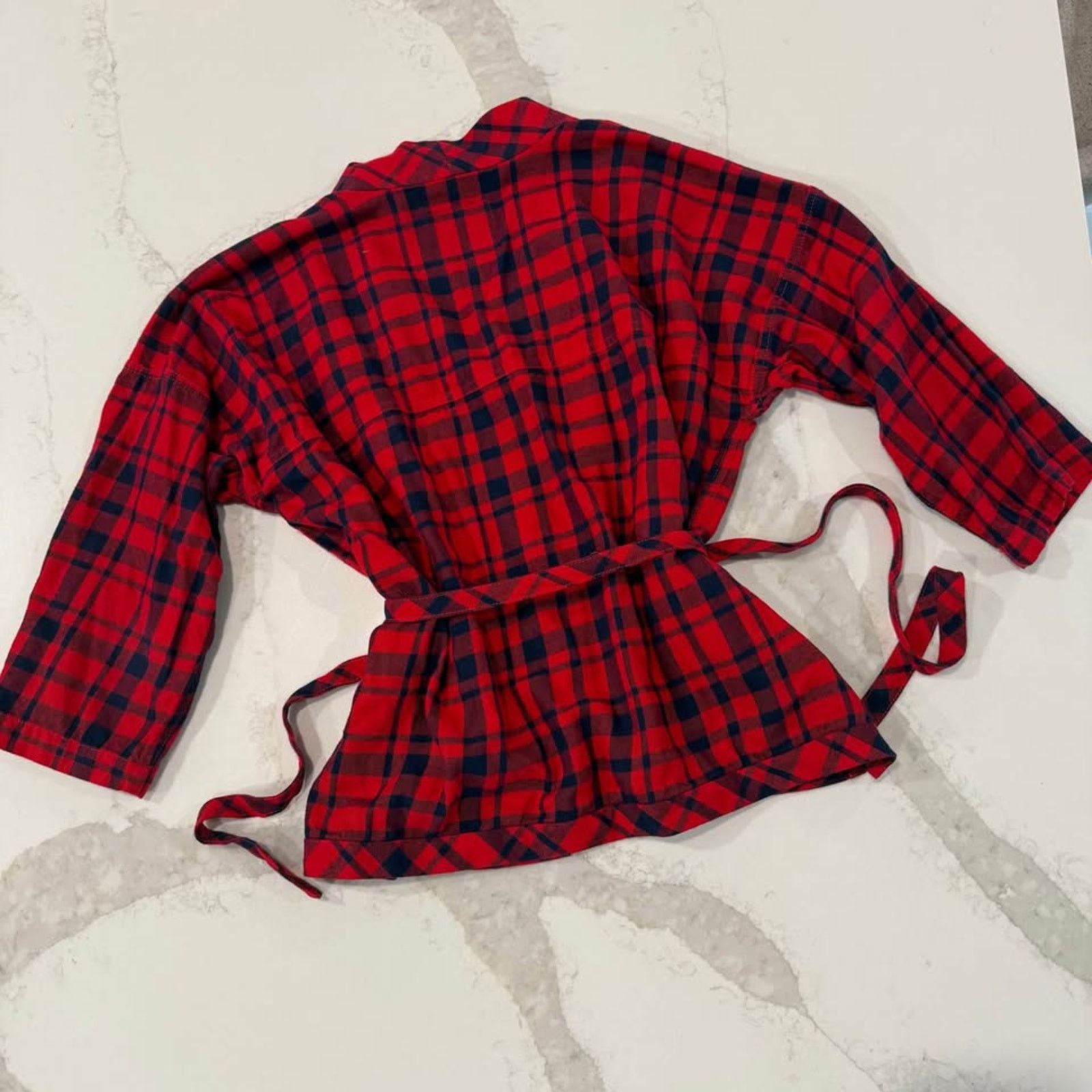 Madewell Madewell Plaid Kimono Style Tie Wrap Sweater Womens Small Size S / US 4 / IT 40 - 6 Thumbnail