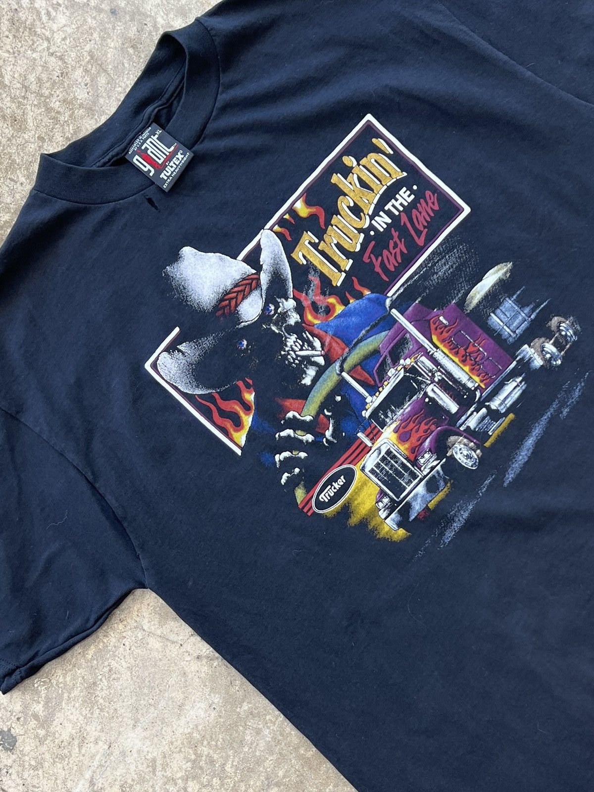 Vintage Vintage 3D emblem style 18 Wheeler Trucker Tee DRY ROT XL Size US XL / EU 56 / 4 - 1 Thumbnail