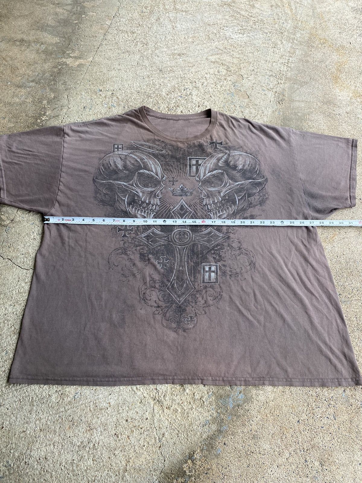 Japanese Brand × Vintage Vintage Y2K Skull Cross Affliction Style Oversized Shirt Size US XXL / EU 58 / 5 - 10 Thumbnail