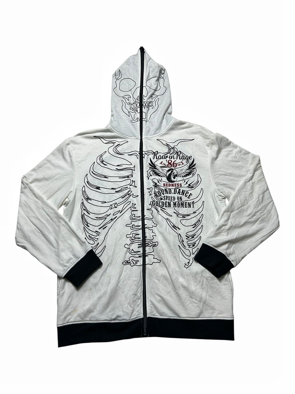 Japanese Brand Skull Skeleton Hoodies Sweathirt Roarin Rage 86 Redness Size US L / EU 52-54 / 3 - 2 Thumbnail