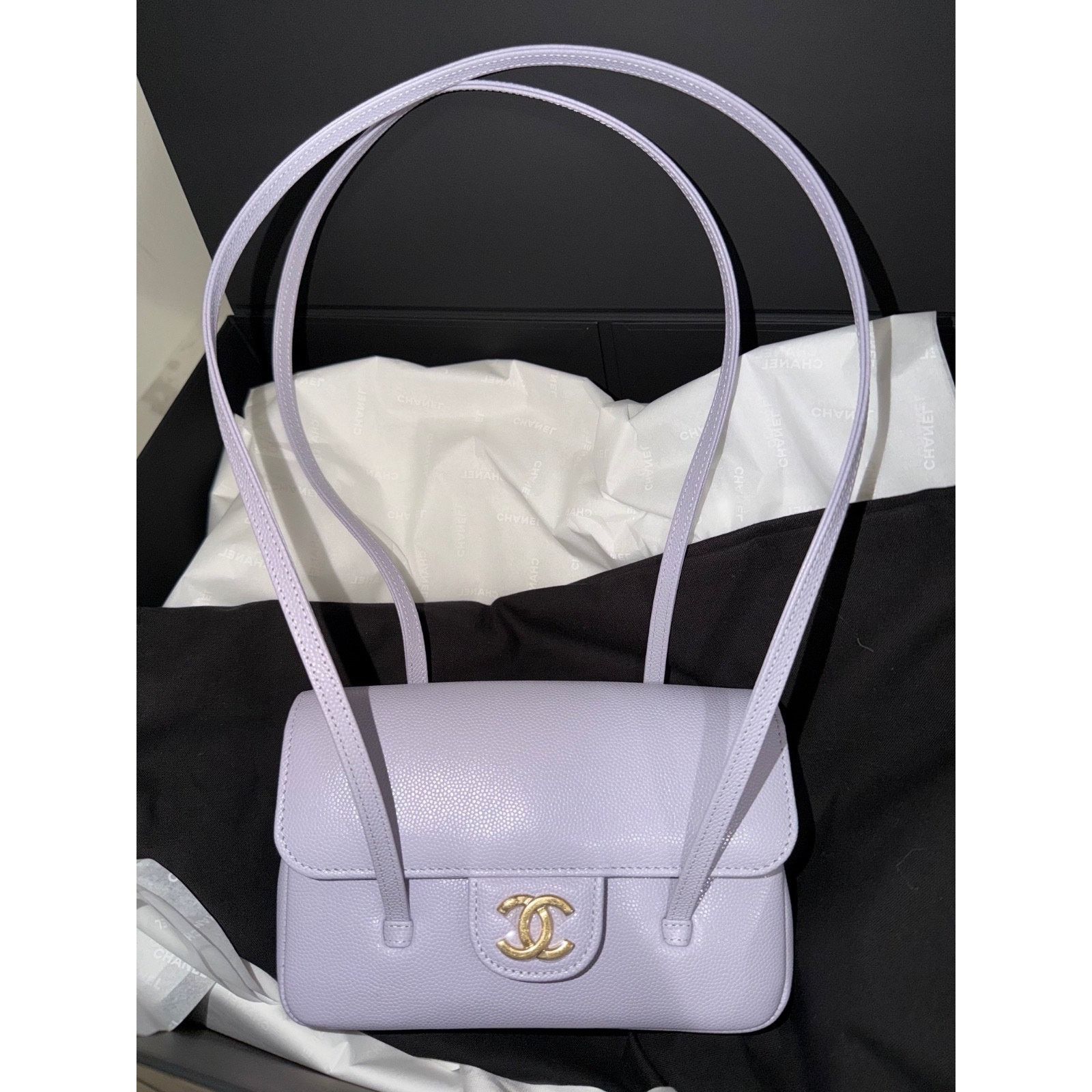 Chanel Chanel 26S Preppy Coco Mini Purple Caviar Leather Gold CC Lg Size ONE SIZE - 7 Thumbnail