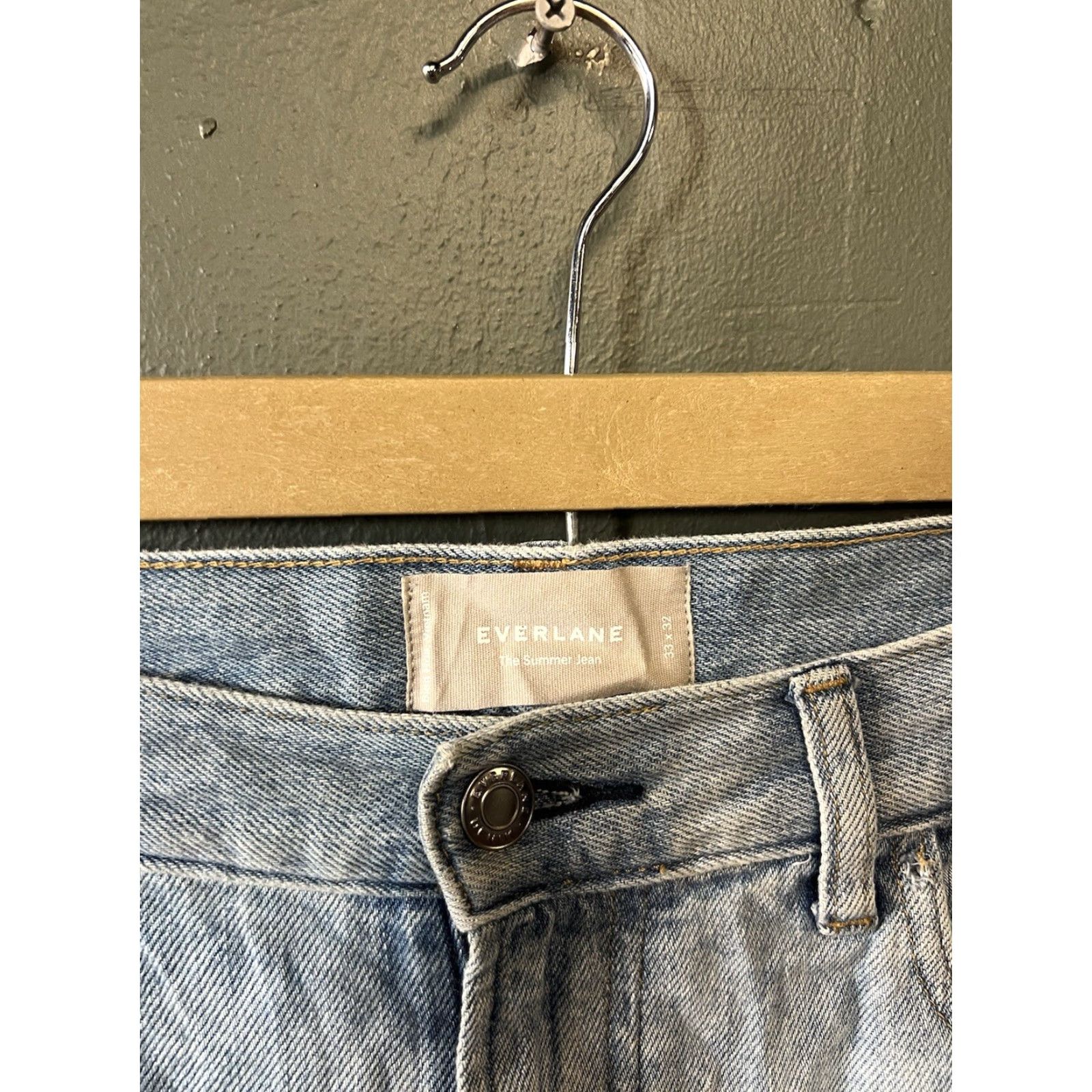 Everlane Everlane Mens Blue Denim Jeans Straight Leg Summer 33 x 32 Size US 33 - 3 Thumbnail