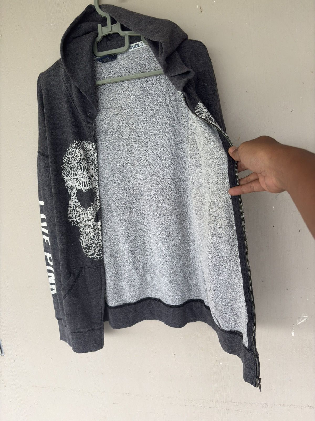 Pink PINK Skull Print Full Zip Hoodie Charcoal Grey Size US M / EU 48-50 / 2 - 6 Thumbnail