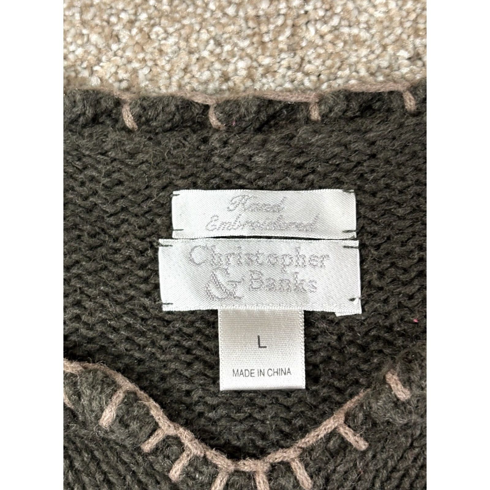 Vintage Christopher & Banks Womens Cardigan? Wait: Use original words only. Size L / US 10 / IT 46 - 6 Thumbnail