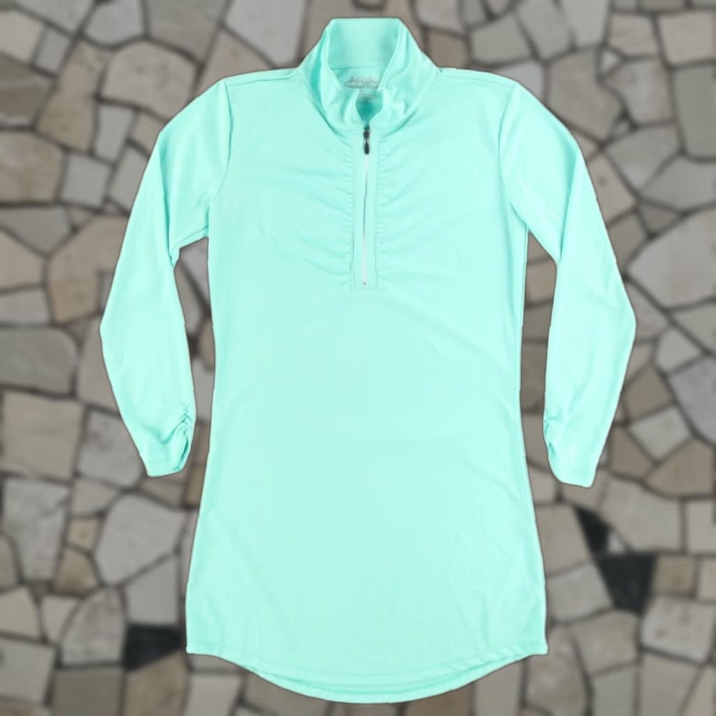 Vintage Mojo 1/2 Zip Sun Mock Long Sleeve Dress Green Women's M Shirt Size M / US 6-8 / IT 42-44 - 1 Thumbnail
