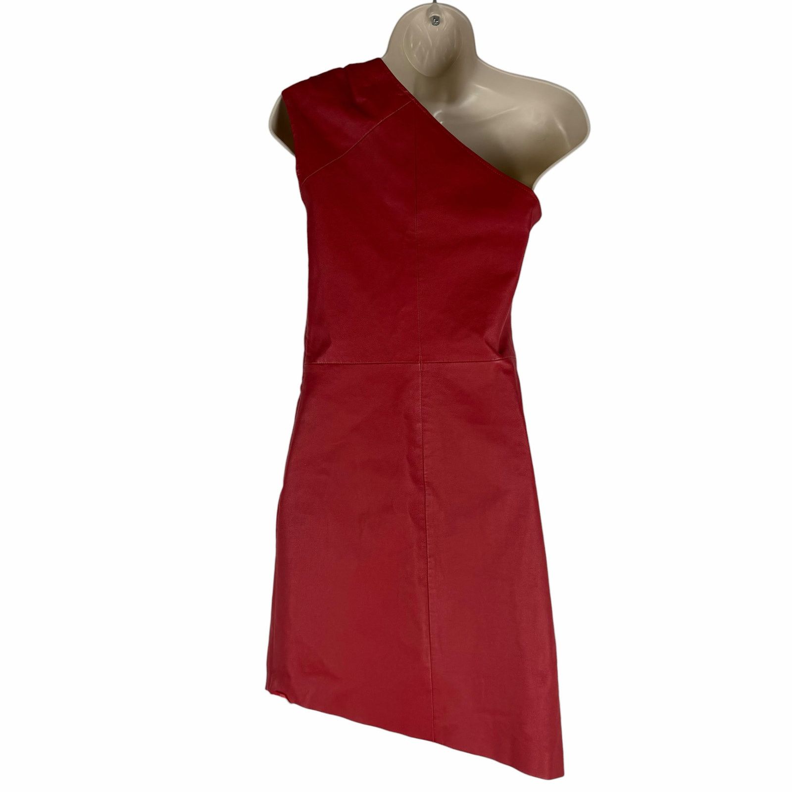 Givenchy Givenchy One Shoulder Cutout Lamb Leather Mini Dress 36 Size S / US 4 / IT 40 - 10 Thumbnail