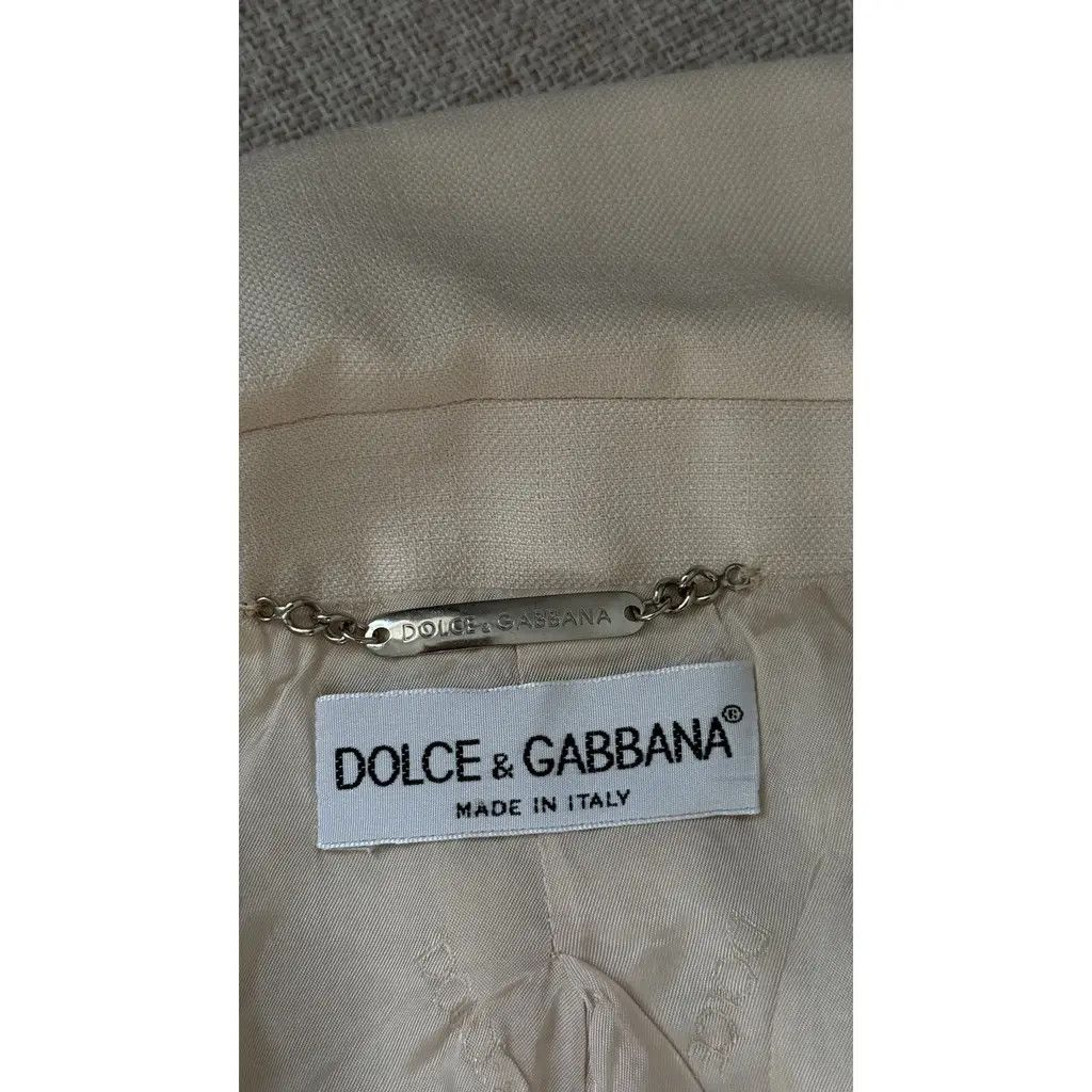 Dolce & Gabbana Dolce & Gabbana Beige Tailored Set Blazer & Skirt IT 44 Size 30" / US 8 / IT 44 - 14 Thumbnail