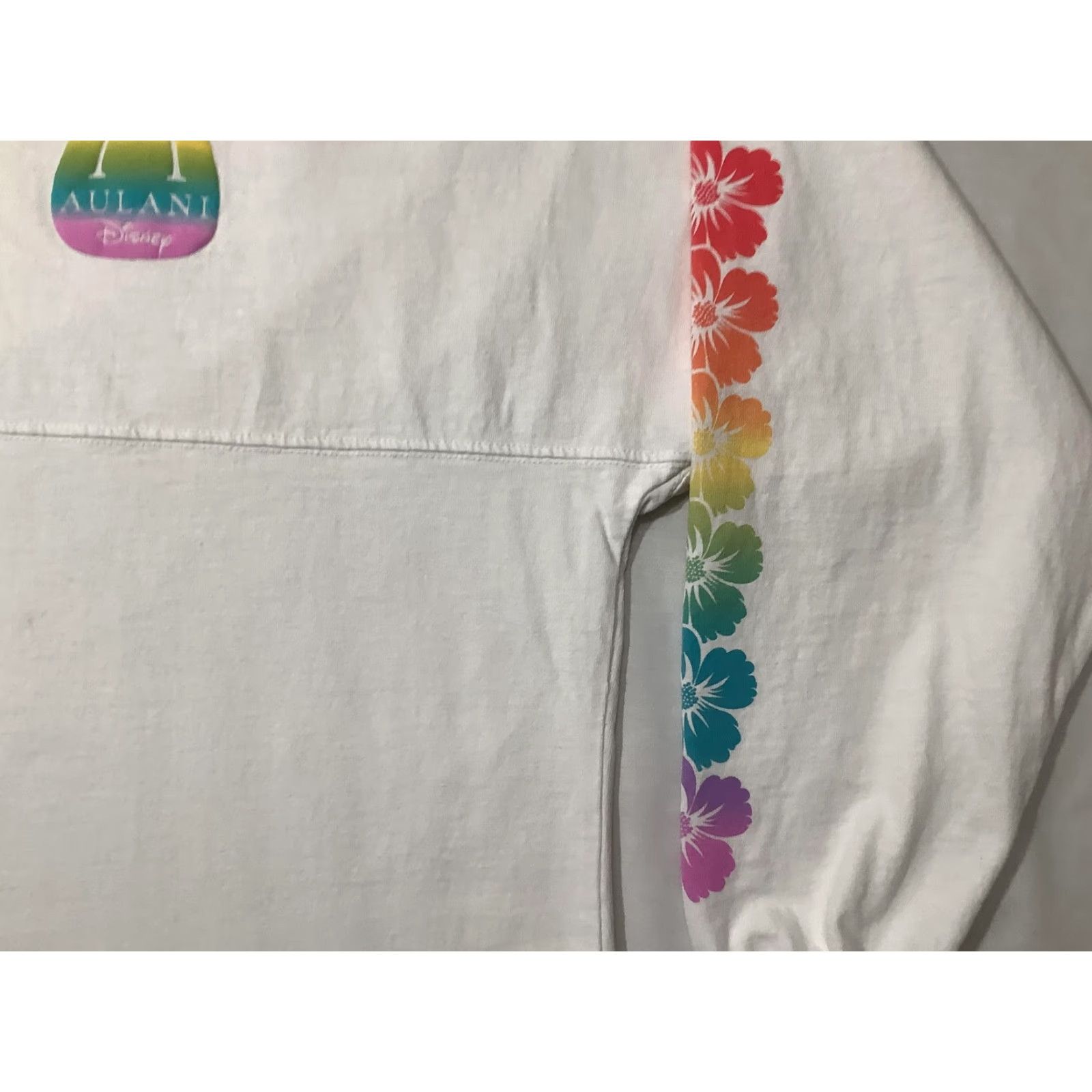 Disney Disney Shirt Womens M White Pride Aulani Aloha Spirit Jersey Rainbow Floral Mickey Mouse Size M / US 6-8 / IT 42-44 - 3 Thumbnail