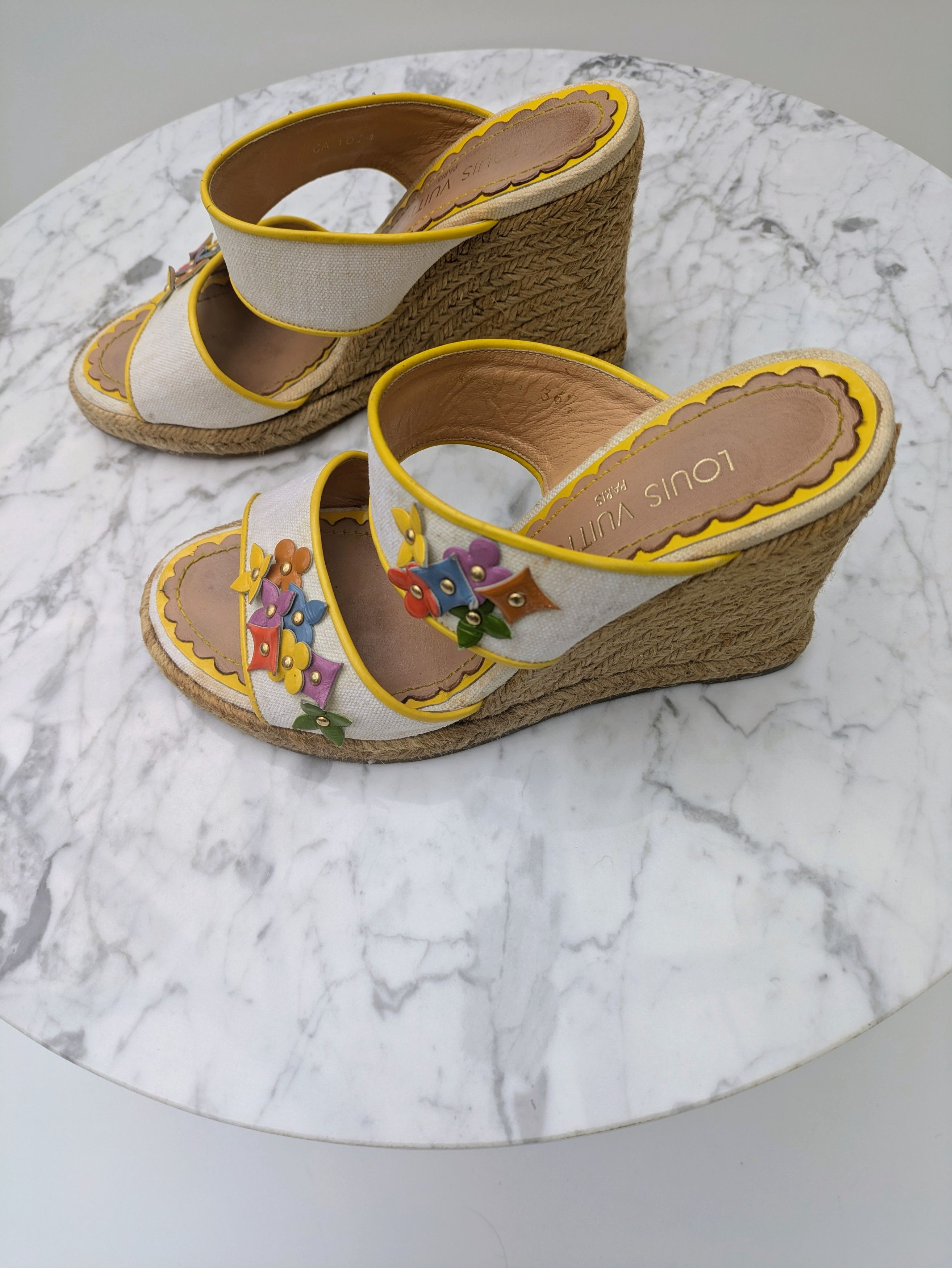 Louis Vuitton Louis Vuitton multicolour flower heeled espadrille sandals Size US 5.5 / IT 35.5 - 2 Thumbnail