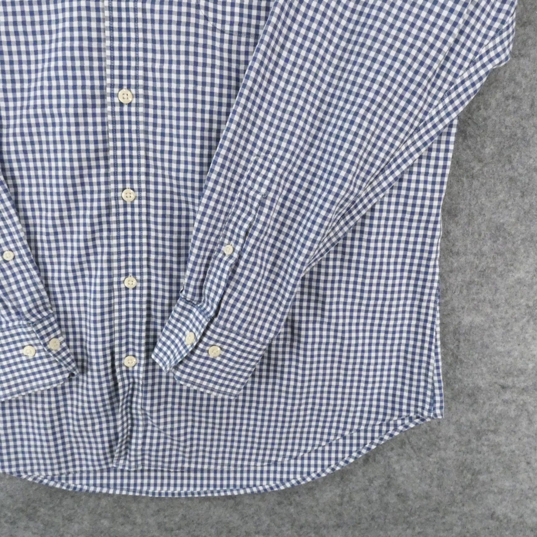 Peter Millar Peter Millar Shirt Mens Large Nanoluxe Long Sleeve Button Up Blue White Gingham Size US L / EU 52-54 / 3 - 5 Thumbnail