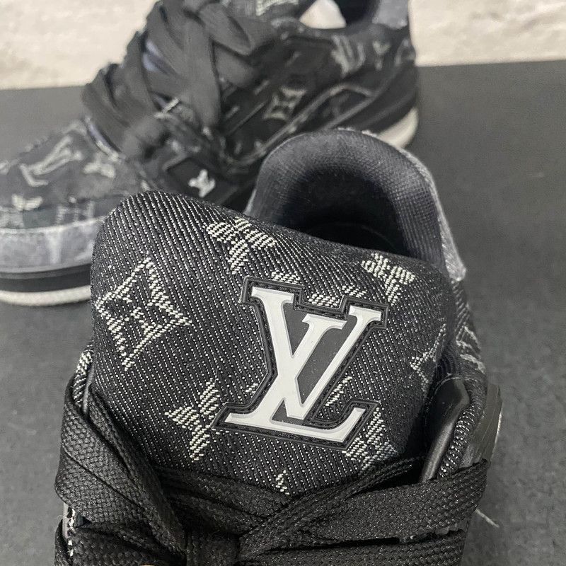 Louis Vuitton Louis Vuitton Black Denim Low-Top Trainer Sneakers -2508 Size US 7.5 / EU 40-41 - 4 Thumbnail