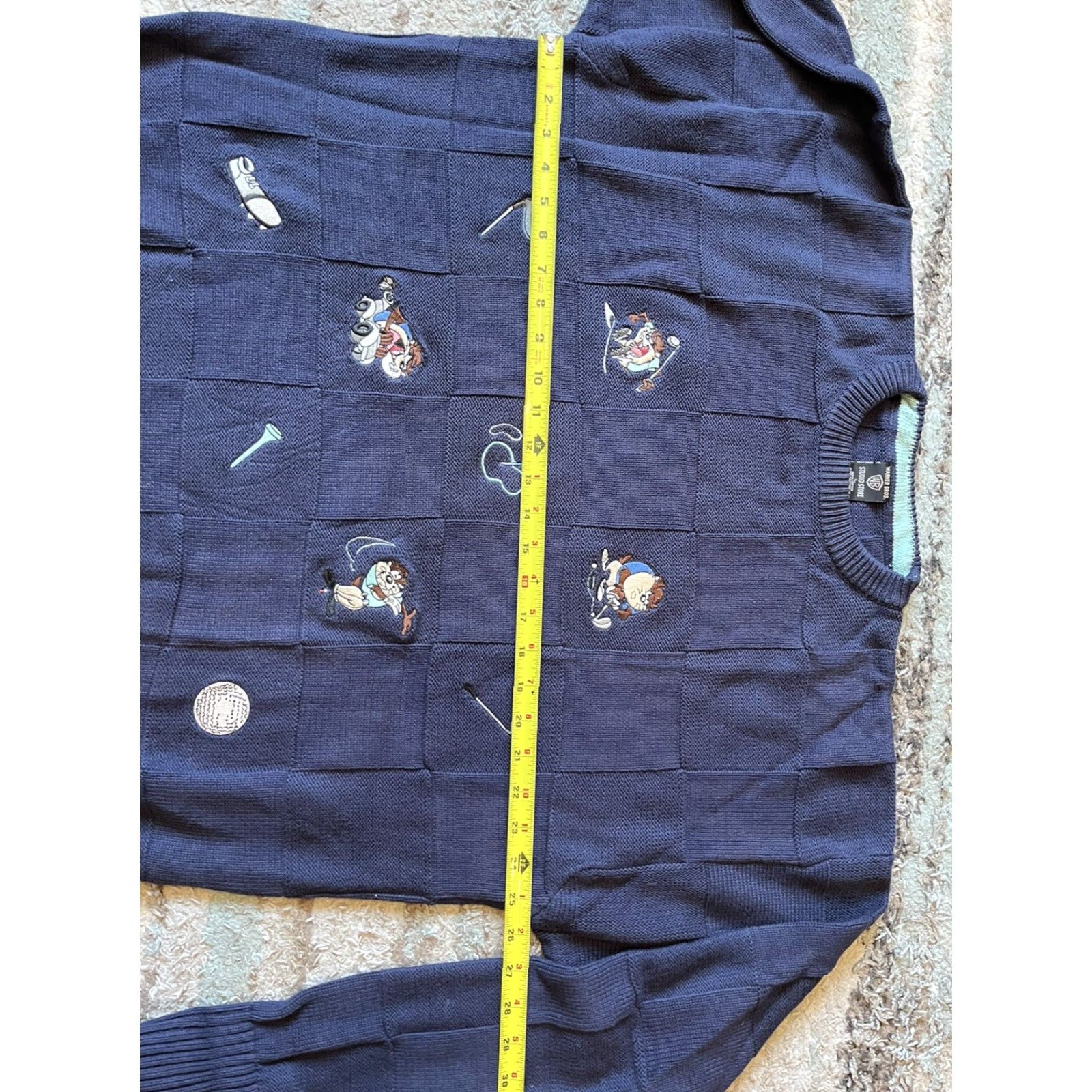 Vintage Warner Bros. Studio Store Tasmanian Devil Golf Pullover Crew Neck Sweater Blue L Men Size US L / EU 52-54 / 3 - 4 Thumbnail
