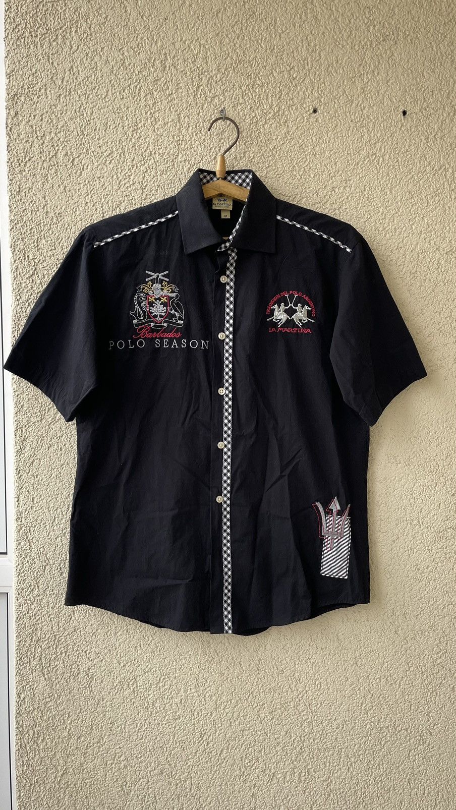 La Martina × Vintage Rare! Vintage La Martina Maserati Big Logo Shirt Button Up Size US M / EU 48-50 / 2 - 1 Thumbnail