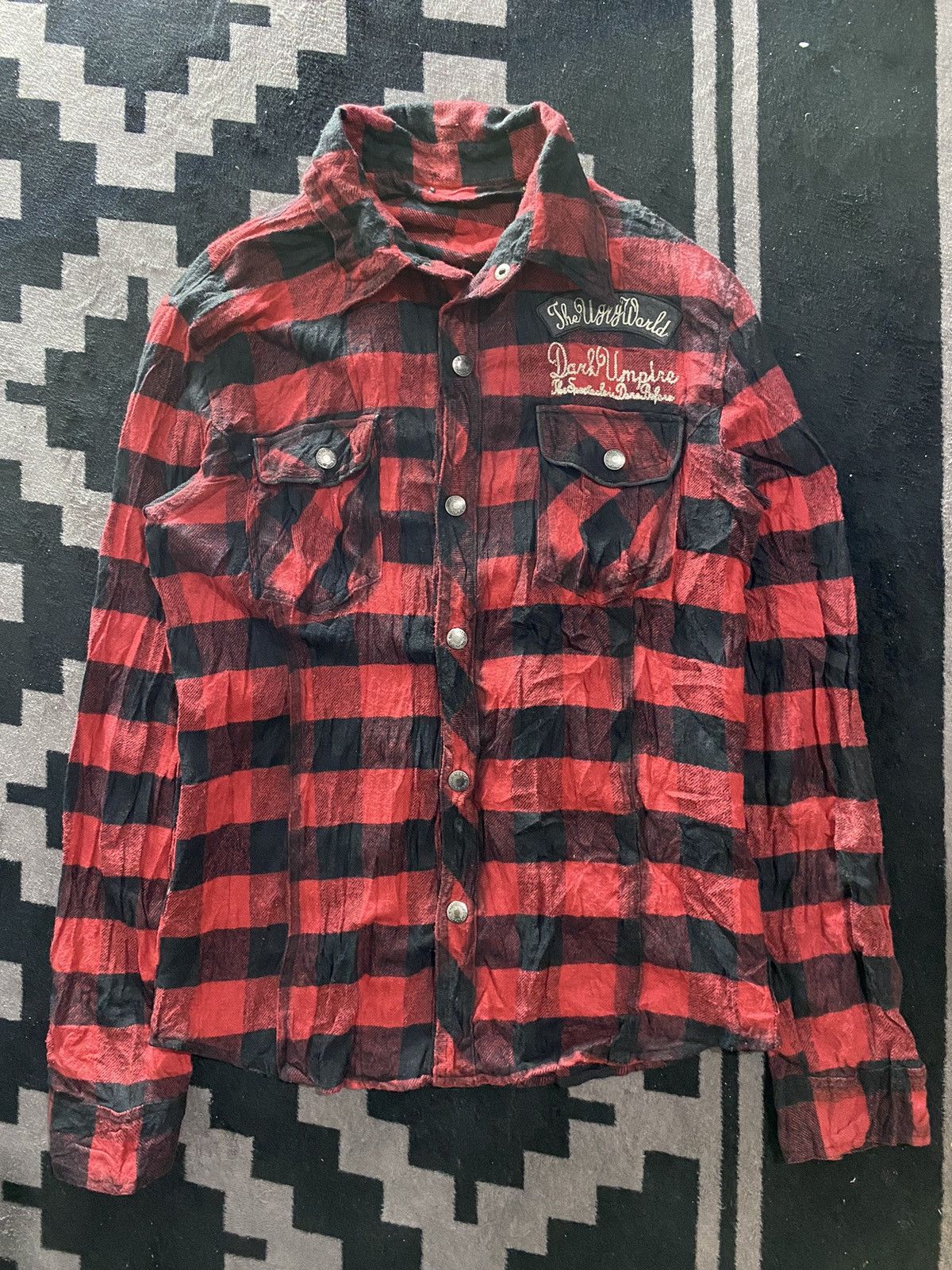If Six Was Nine × In The Attic × Vintage 2000s in the attic plaid tartan chain stitch embrodiry shirt Size US L / EU 52-54 / 3 - 1 Thumbnail
