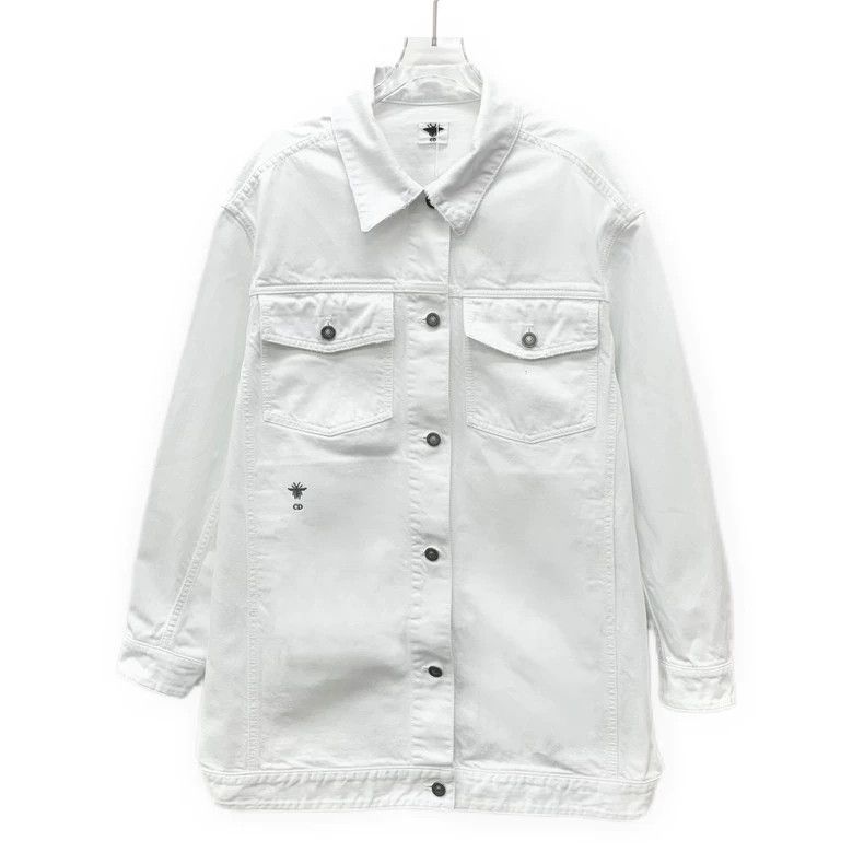 Dior Dior White logo bee embroidery cotton denim jacket 2503-Nex Size XS / US 0-2 / IT 36-38 - 1 Thumbnail