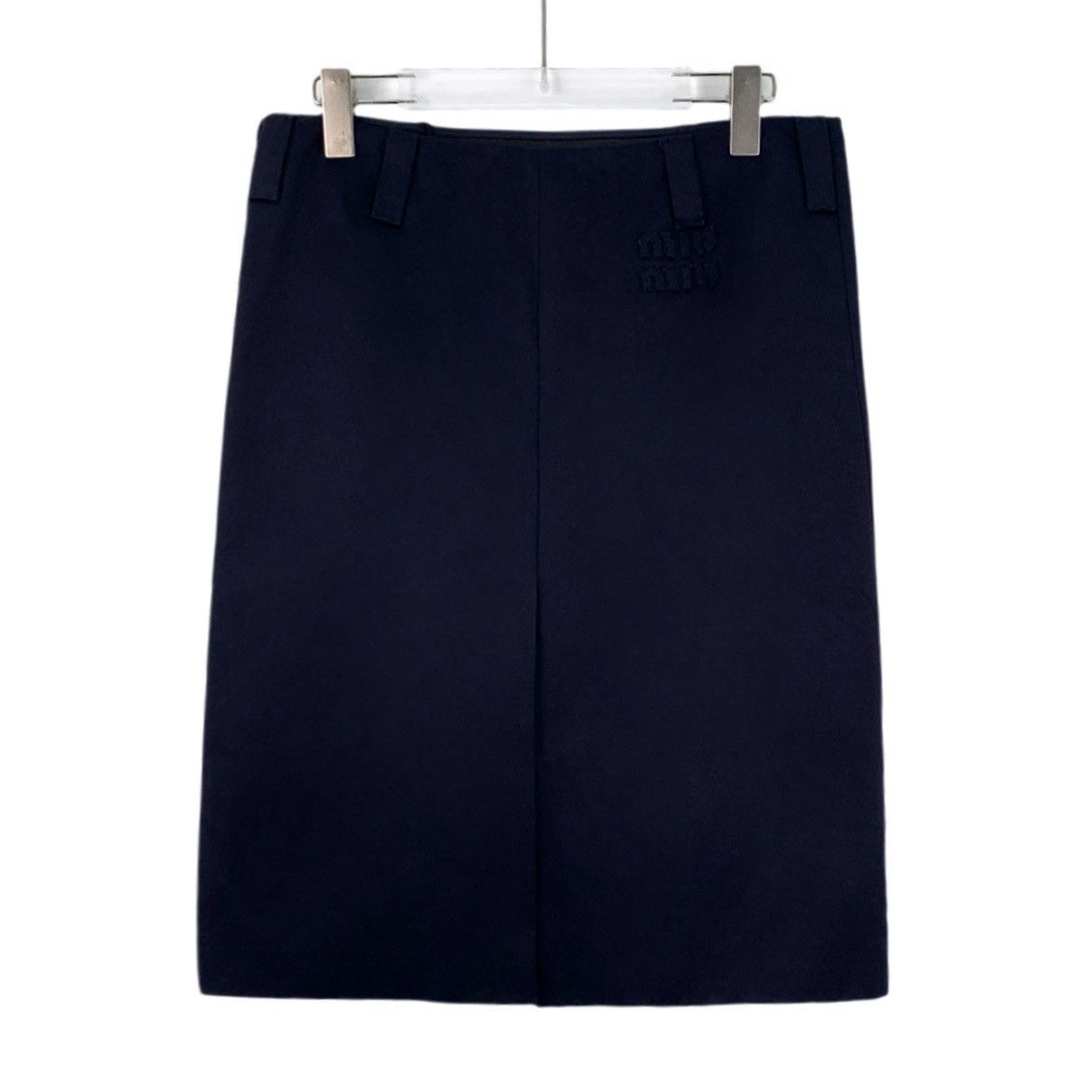 Miu Miu Miu Miu Logo Embroidered Cotton Casual Skirt K26WX Size 26" / US 2 / IT 38 - 2 Thumbnail