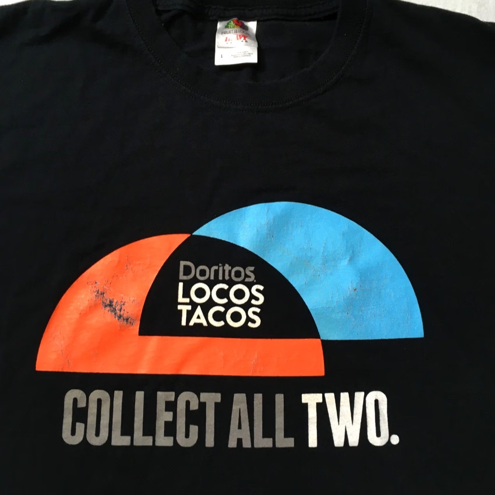 Fruit Of The Loom y2k Doritos Locos Tacos Taco Bell Promo Graphic Shirt Collect All Two Men's Lg Shirt Mens L Black 90s Streetwear Skater Vintage y2k 2000s Fashion Size US L / EU 52-54 / 3 - 2 Thumbnail