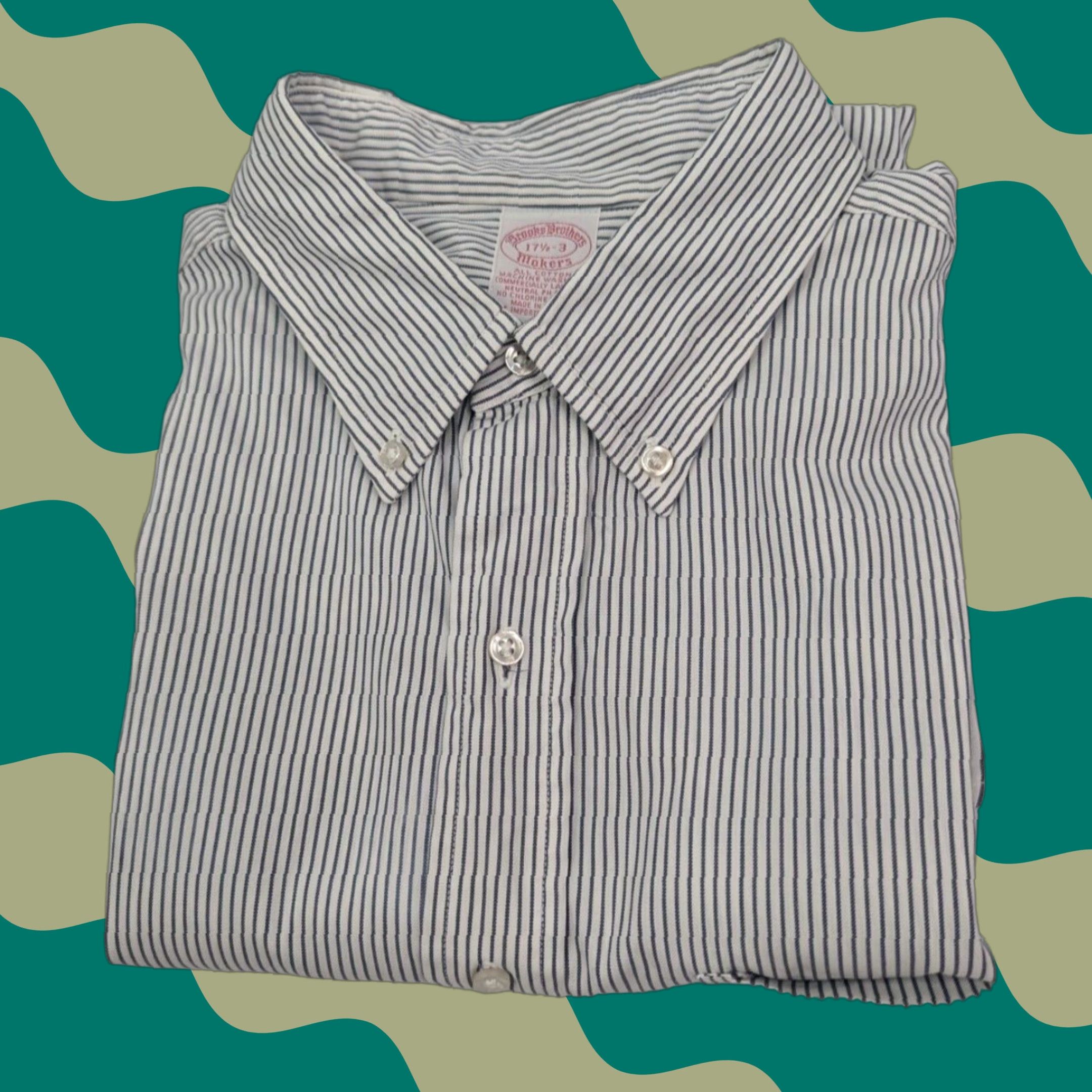 Brooks Brothers Brooks Brothers Makers Shirt 17.5-3 Cotton USA Made Button Down White Stripe Shirt Mens Size US XXL / EU 58 / 5 - 1 Thumbnail