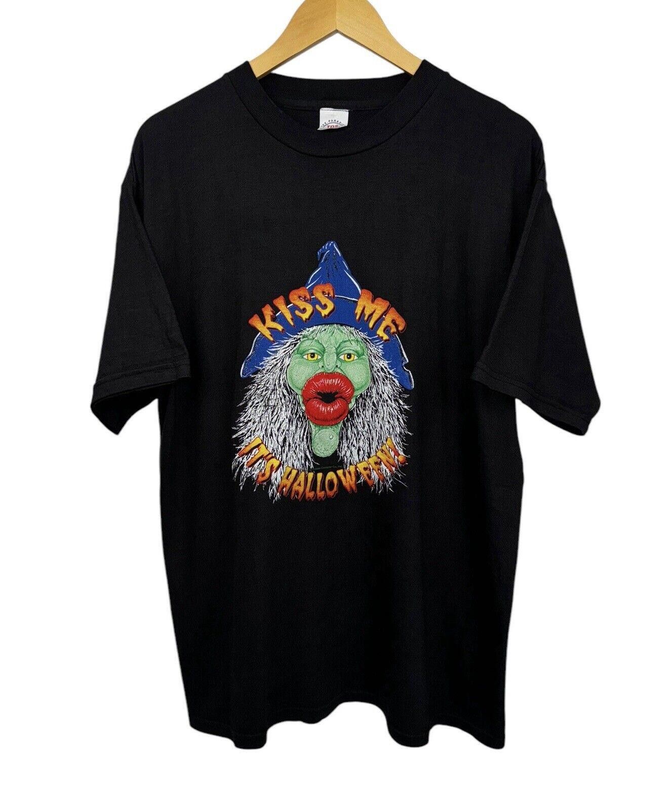 Designer Vintage 90s Rubies Witch Kiss Me Halloween Shirt XL Size US XL / EU 56 / 4 - 1 Thumbnail