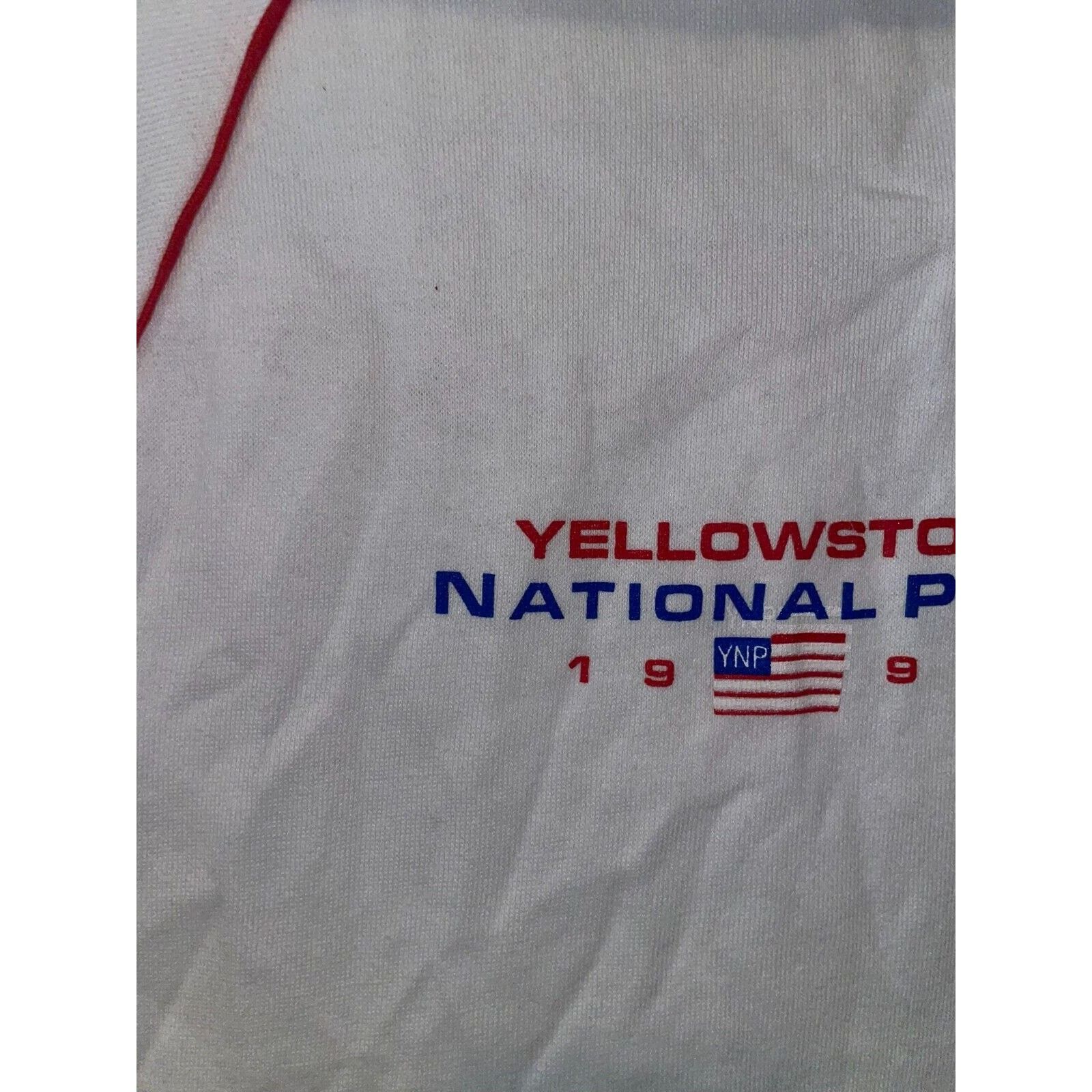Jerzees Vintage Yellowstone Hoodie National Park White VTG 90s Small Size US S / EU 44-46 / 1 - 4 Thumbnail
