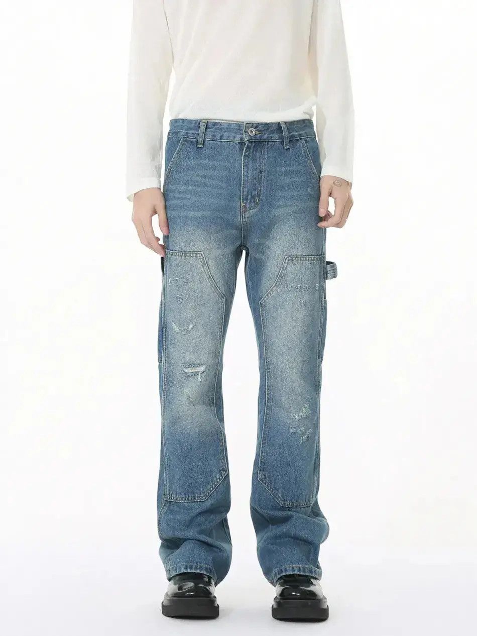 Japanese Brand Retro loose high street patchwork jeans Size US 32 / EU 48 - 6 Thumbnail