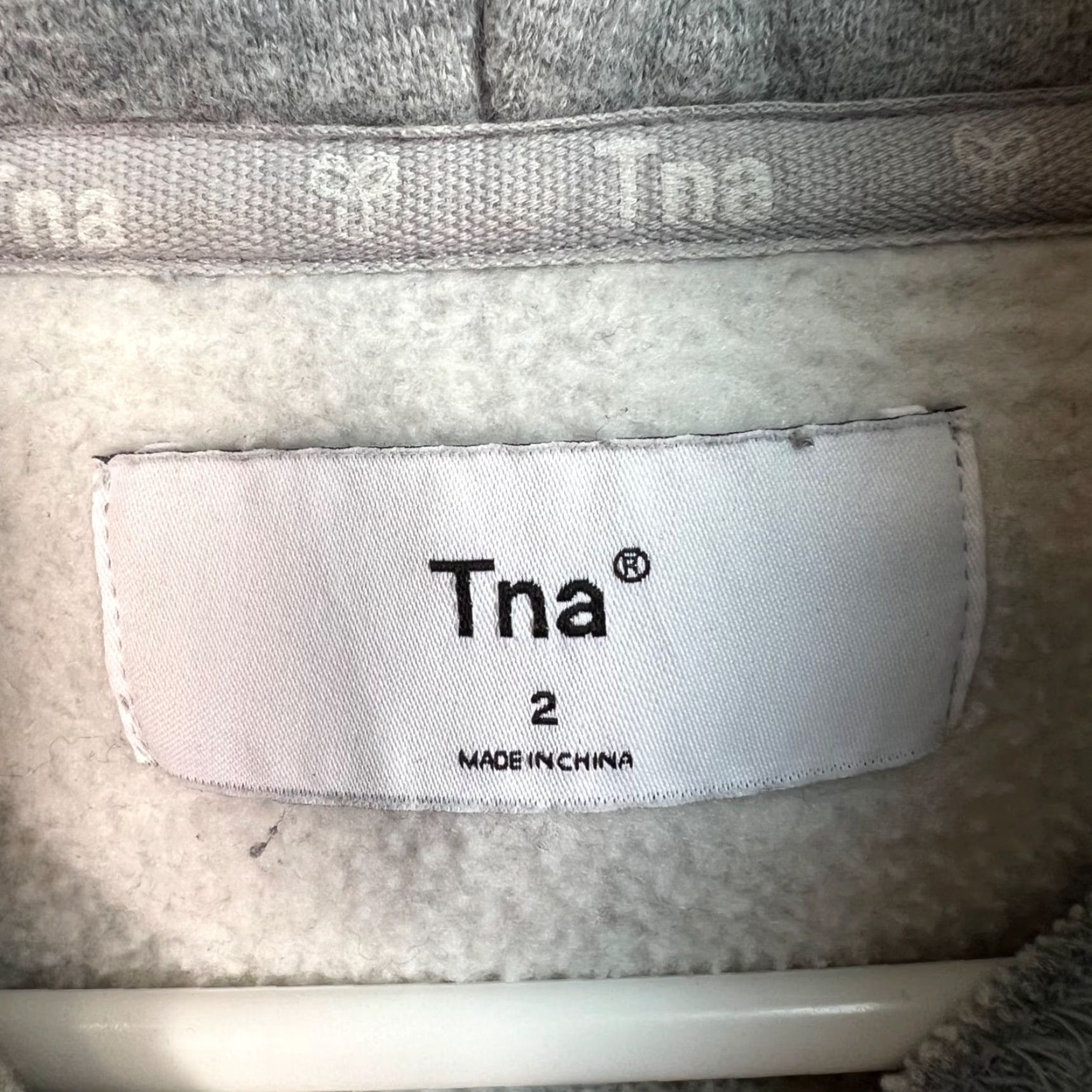 TNA TNA Womens Hoodie Size 2 Gray Sweatshirt W/ Floral Embroidery Cotton Blend Size XS / US 0-2 / IT 36-38 - 3 Thumbnail