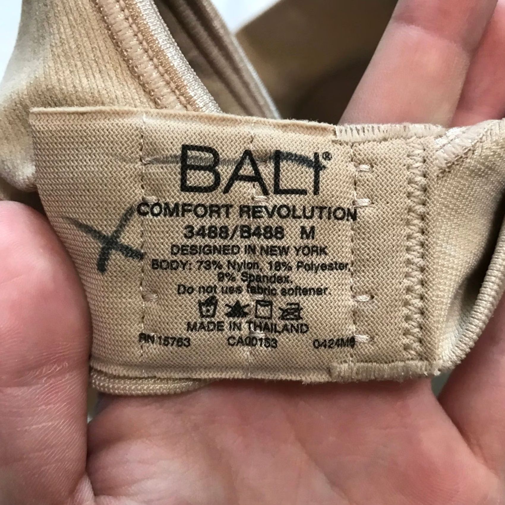 Vintage Bali Comfort Revolution Wirefree Bra Tan M Front Closure Support Size ONE SIZE - 3 Thumbnail