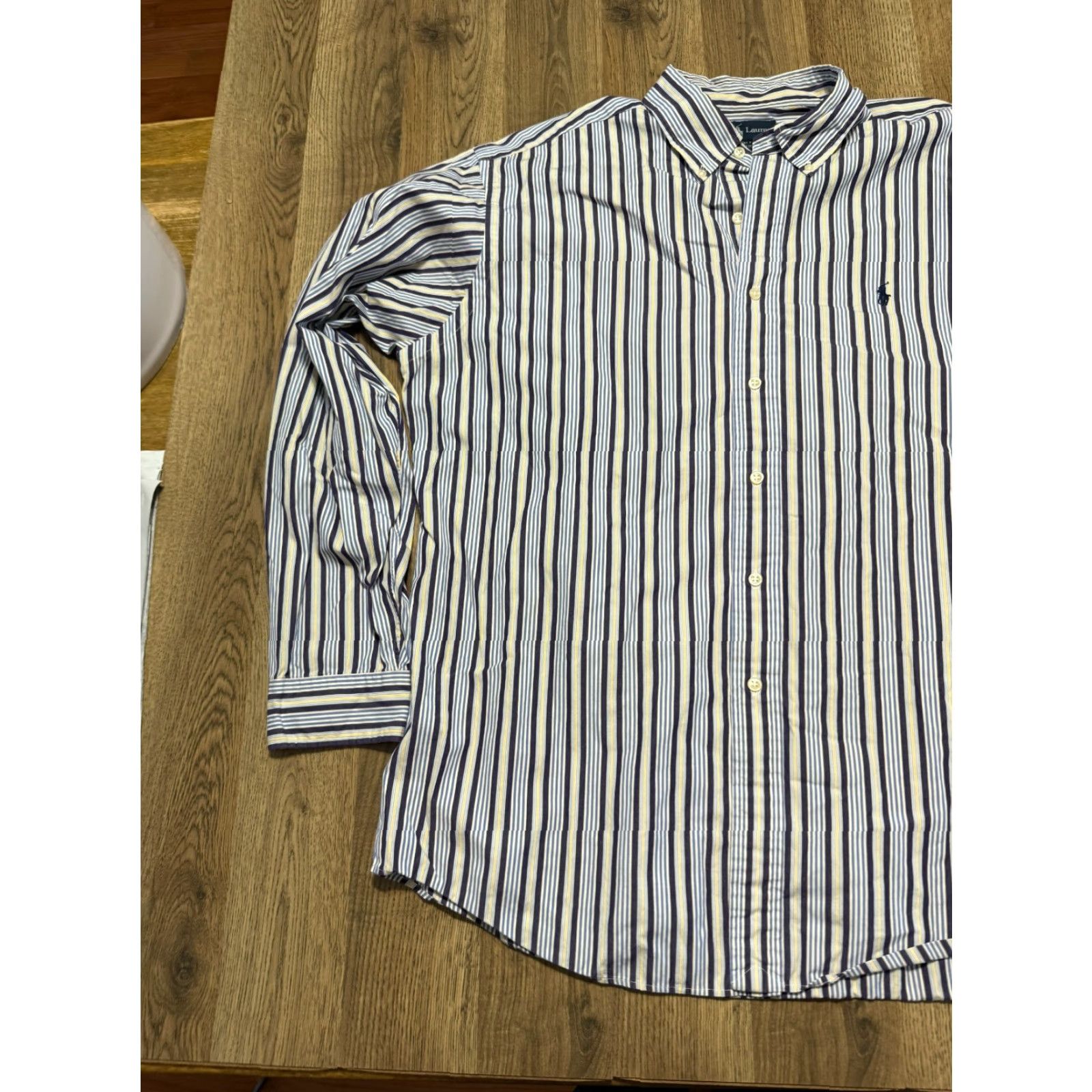 Ralph Lauren Ralph Lauren Shirt Mens XL Blue Stripe Long Sleeve Button-Up Size US XL / EU 56 / 4 - 3 Thumbnail
