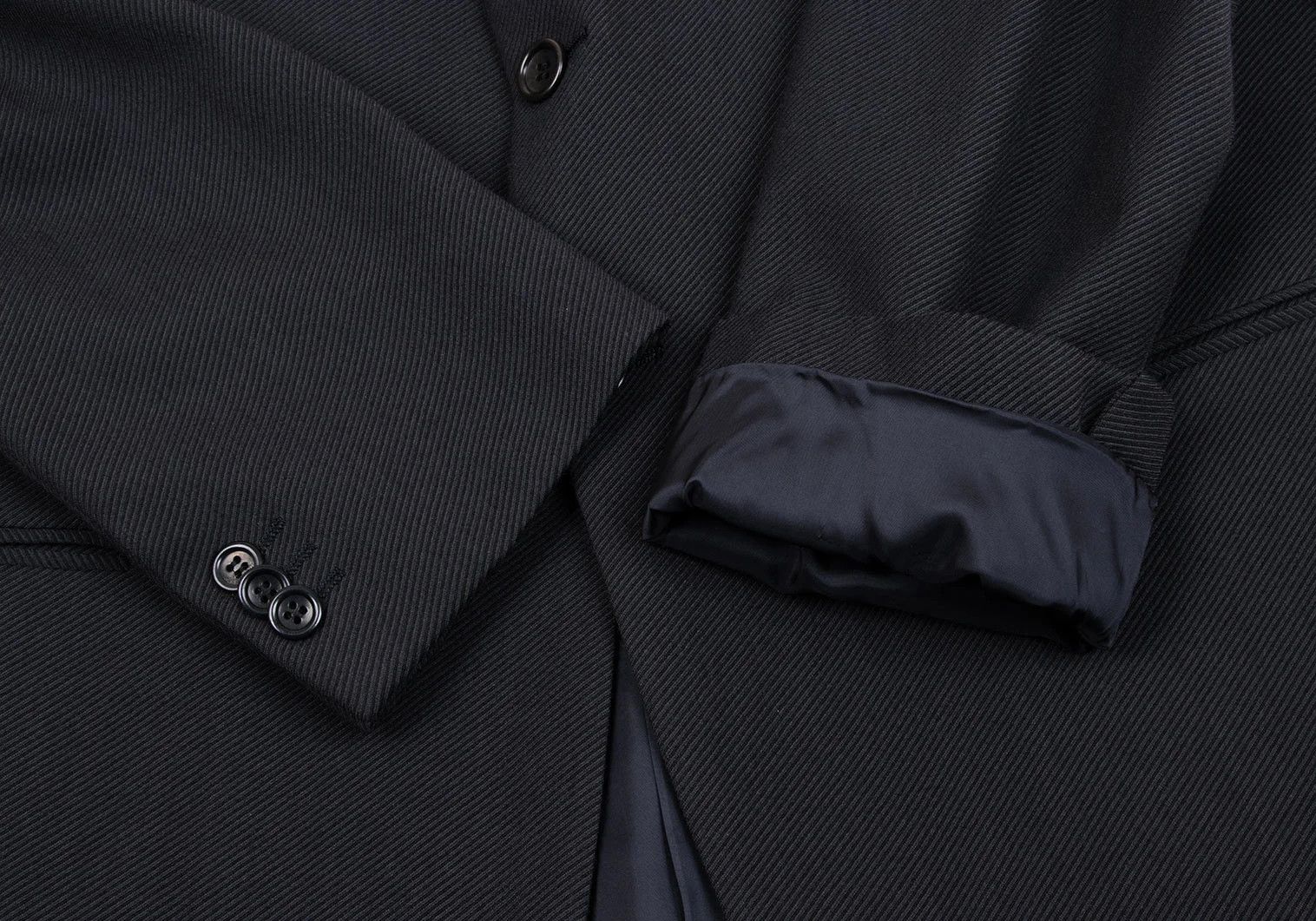 Armani Collezioni Wool Jacket with Diagonal Stripe in Charcoal, Size 54 Size US XXS / EU 40 - 8 Thumbnail