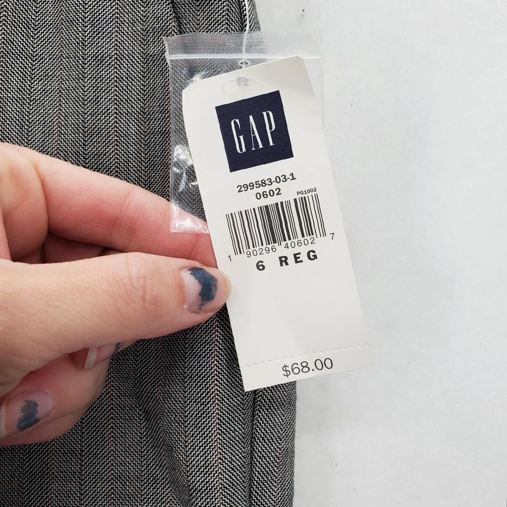 Gap VINTAGE Gap Pants Womens 6 Gray Herringbone Modern Fit Flare GapStretch NWT Dress Pants Workwear 2000s Size 28" / US 6 / IT 42 - 4 Thumbnail