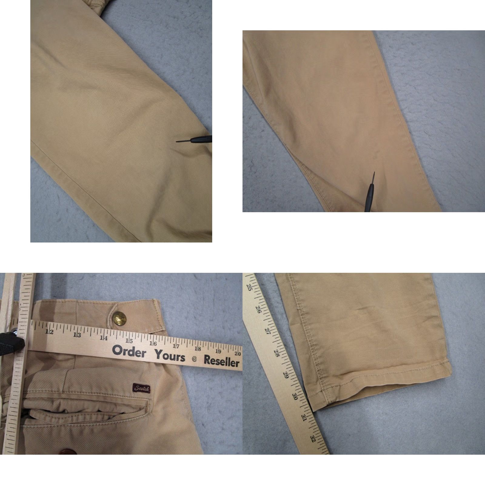 Scotch & Soda SCOTCH & SODA Mens Warren Khaki Pants 33x32 Straight Slim Beige Cotton Blend 5-Pocket Logo Vintage: No Men Size US 31 - 8 Thumbnail