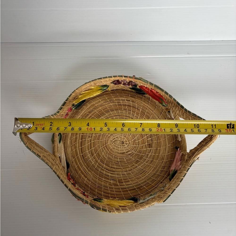 Designer Vintage Hand-Woven Flower Basket in Straw/Wicker Size ONE SIZE - 3 Thumbnail