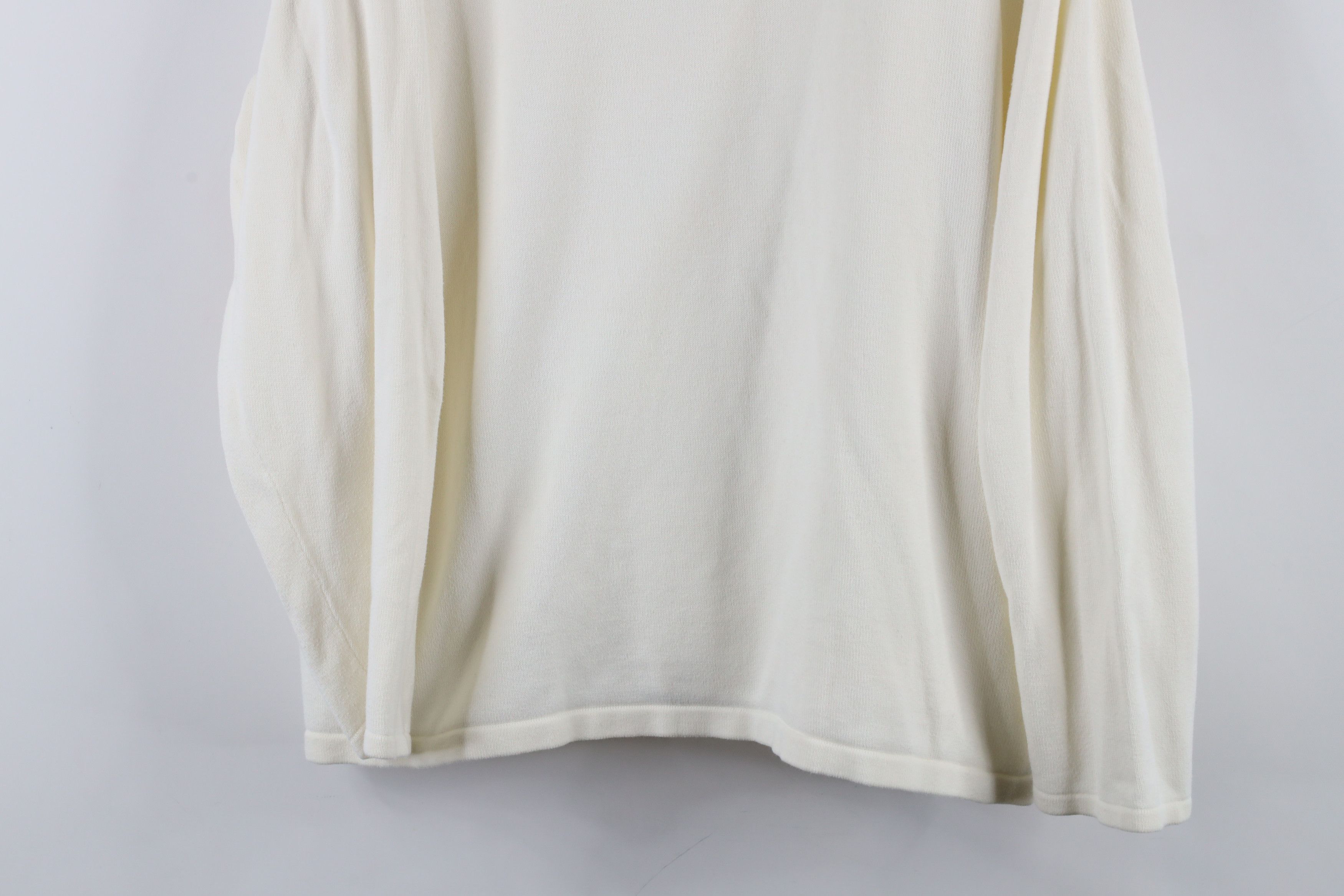 Lands' End × Vintage Vintage 90s Lands End Lightweight Ribbed Knit Sweater Cream Size XXL / US 16-18 / IT 52-54 - 3 Thumbnail
