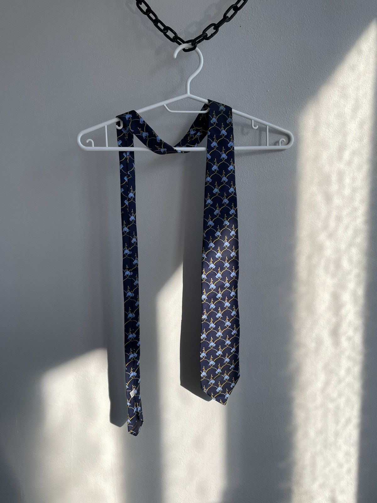 Christian Dior Monsieur Christian Dior Silk Tie Patterned Vintage Blue Gold Luxury Size ONE SIZE - 23 Thumbnail