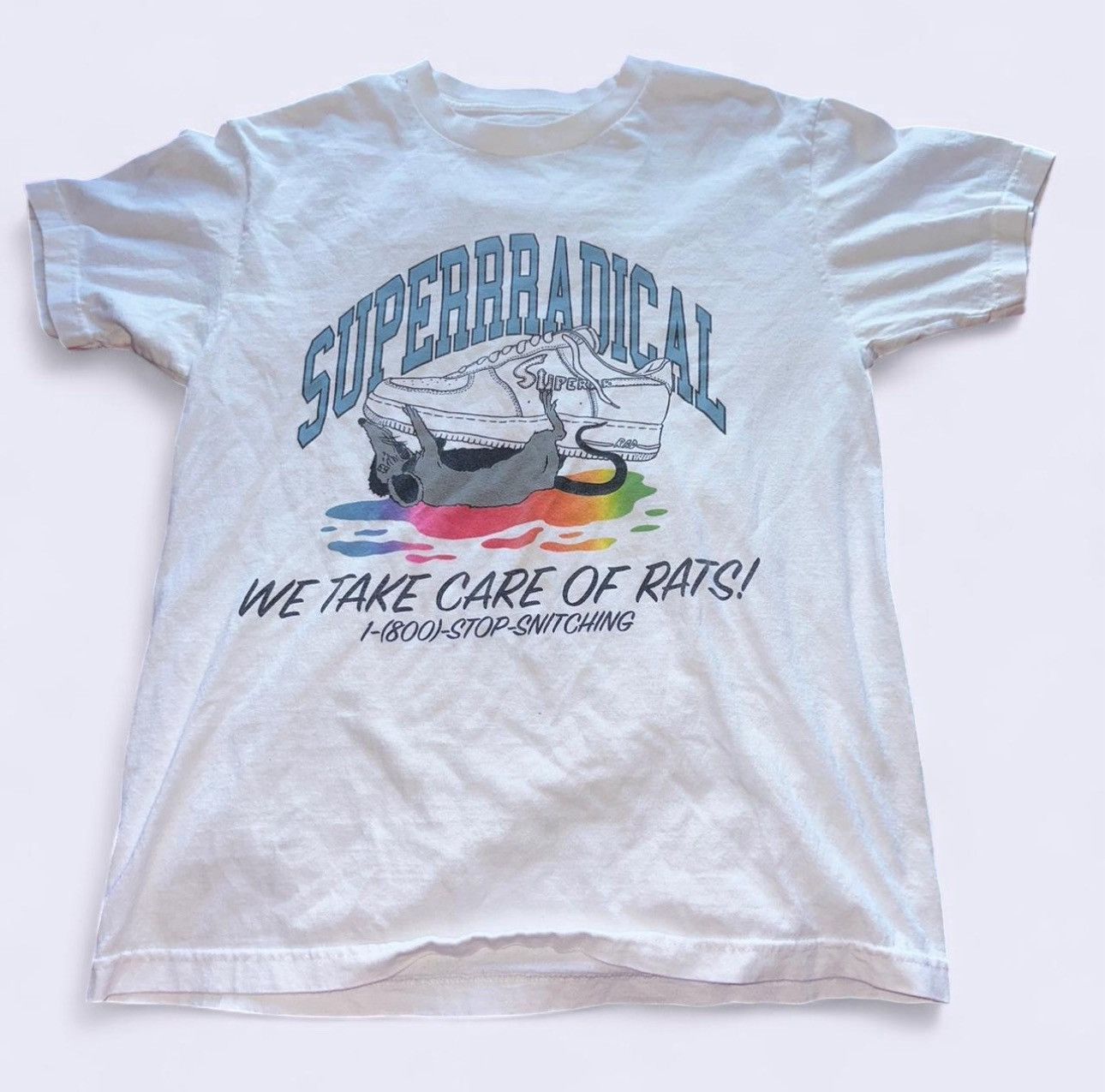 Superrradical Superrradical "We Take Care of Rats" Graphic Tee - Rare Size US M / EU 48-50 / 2 - 4 Thumbnail
