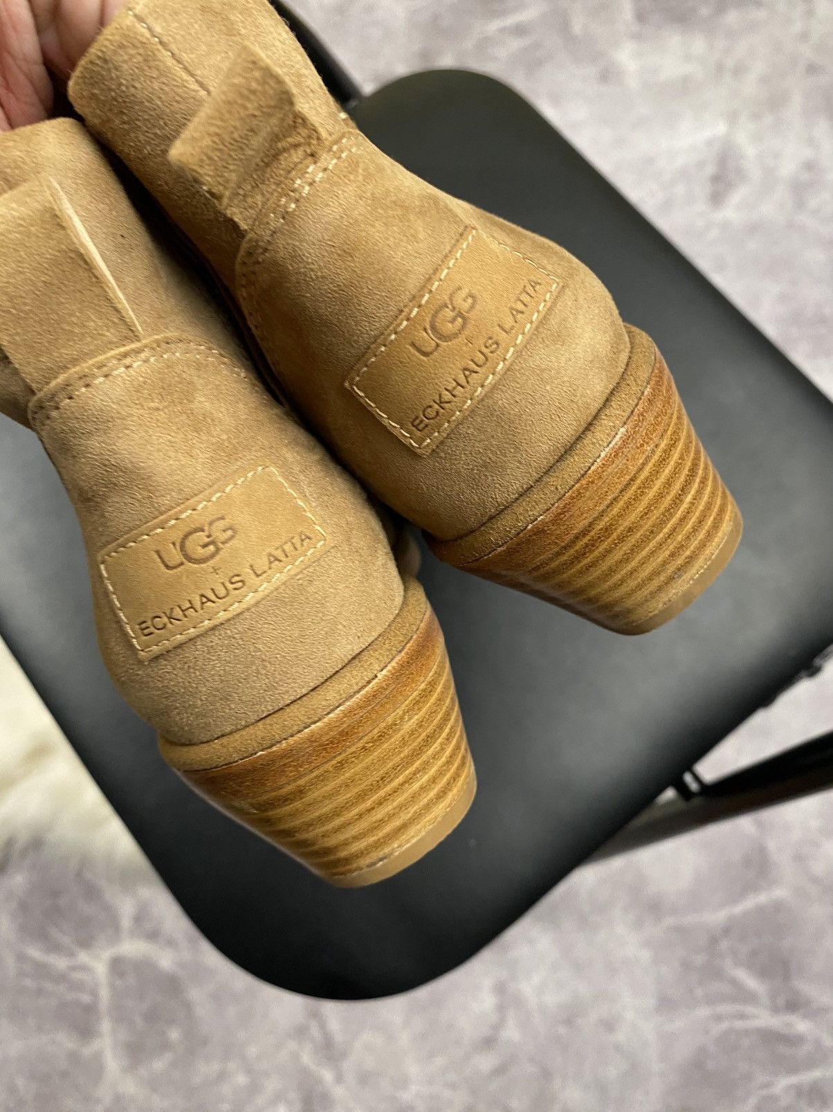 Eckhaus Latta Ugg X Eckhaus Latta Beige Leather Square Toe Boots Size: 38 Size US 8 / IT 38 - 10 Thumbnail