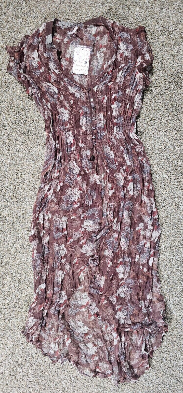 image of NWT Free People Brwn Feeling Groovy Sleeve Sheer Dress S NWT in Brown, Women's (Size Small)