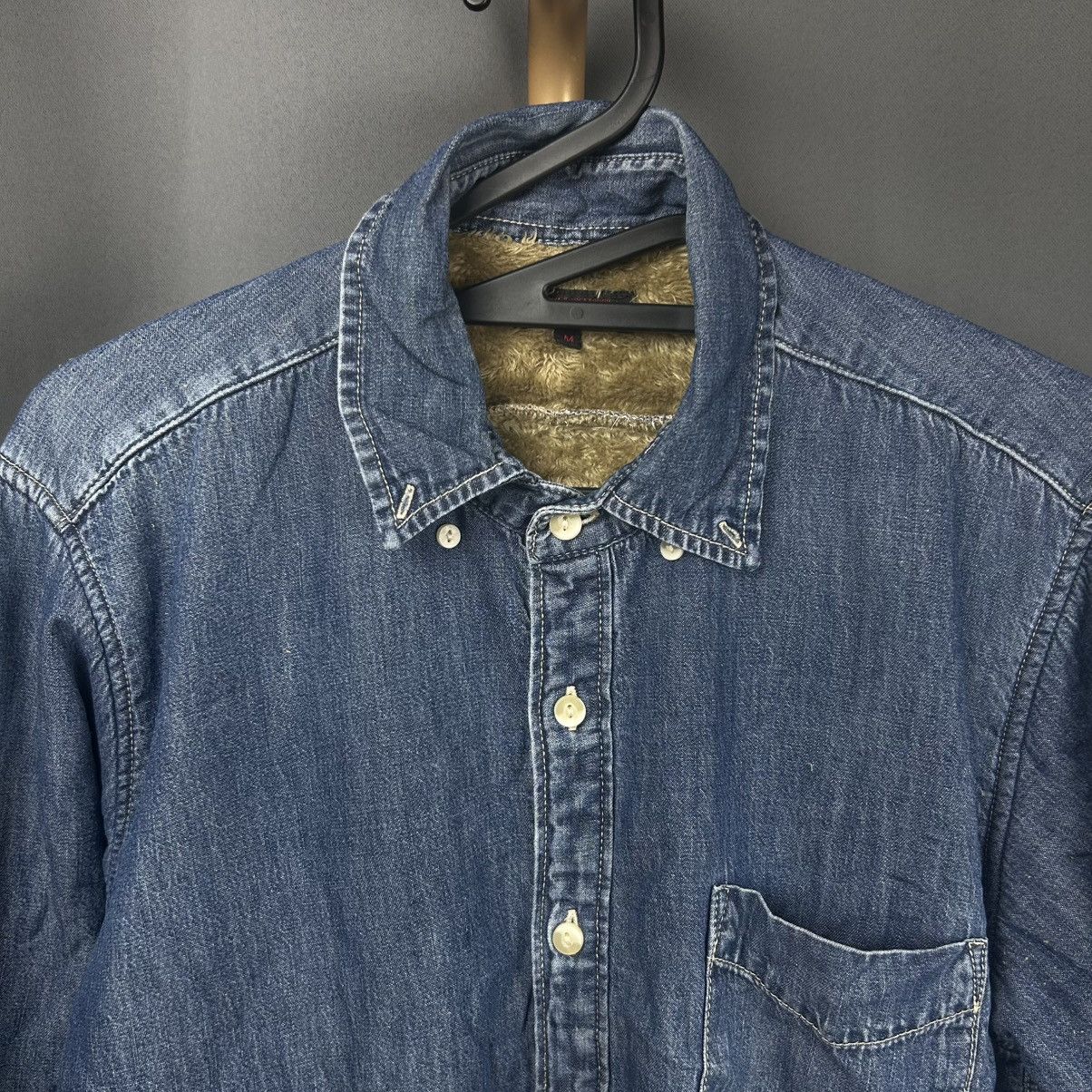 Vintage Vintage Japanese Brand Uramoco Fur Lined Denim Jacket Size US M / EU 48-50 / 2 - 2 Thumbnail