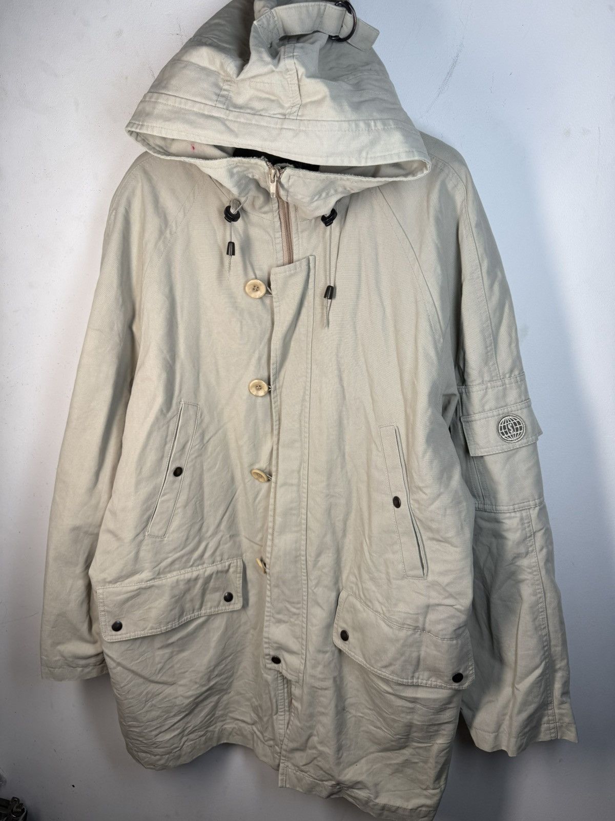 Yves Saint Laurent Beige YSL Jacket Parka Autumn Hooded Size US L / EU 52-54 / 3 - 1 Thumbnail