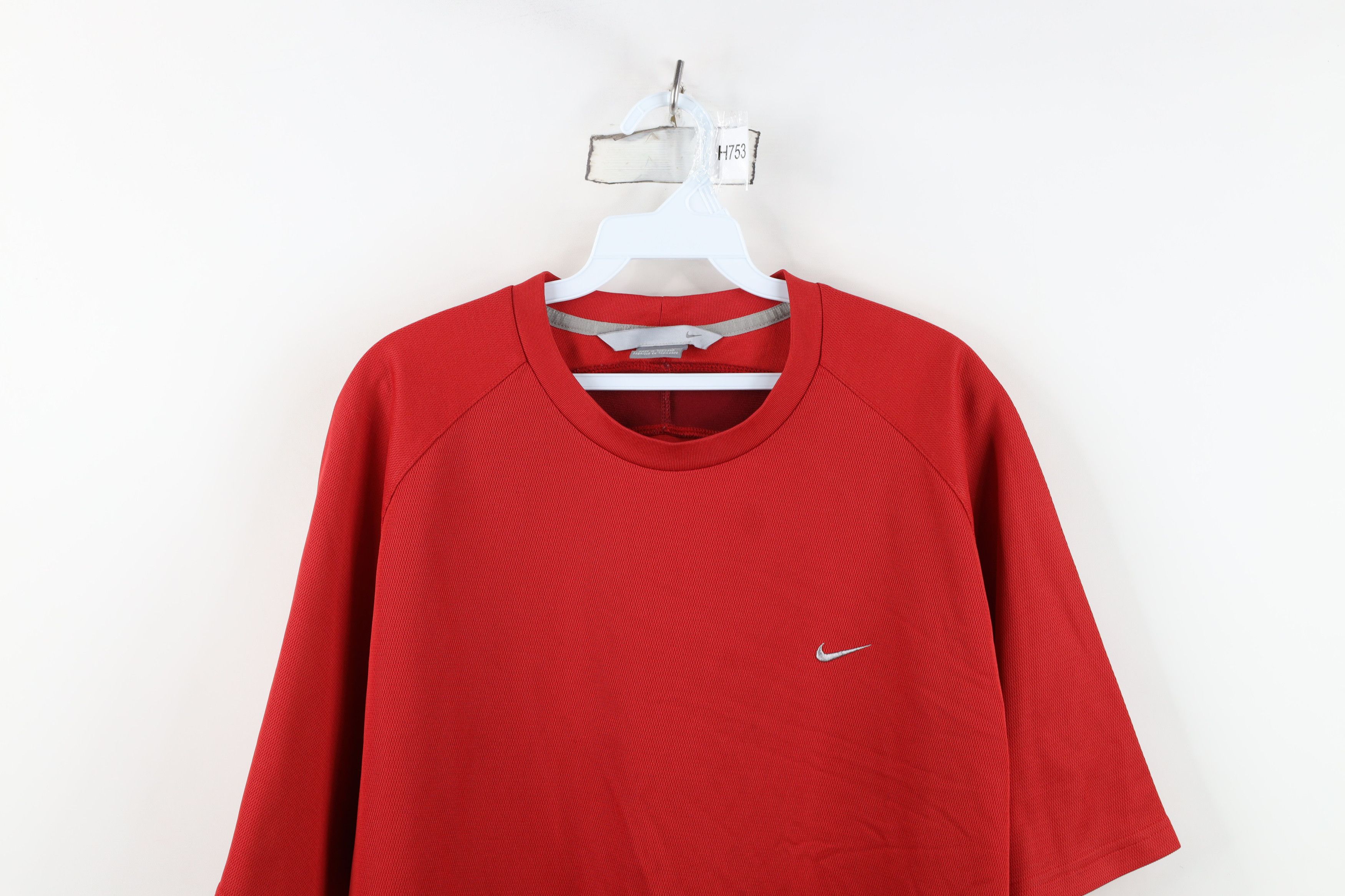 Nike Vintage Y2K Nike Scott Mini Swoosh Thermal Knit T-Shirt Red Size US XL / EU 56 / 4 - 2 Thumbnail