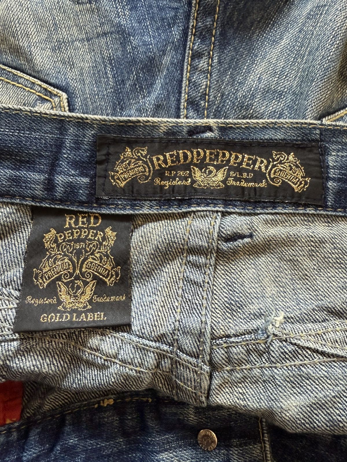 If Six Was Nine Red Peper Japan Faded Wrinkle Wash Flared Wide Leg Jeans Size US 36 / EU 52 - 23 Thumbnail