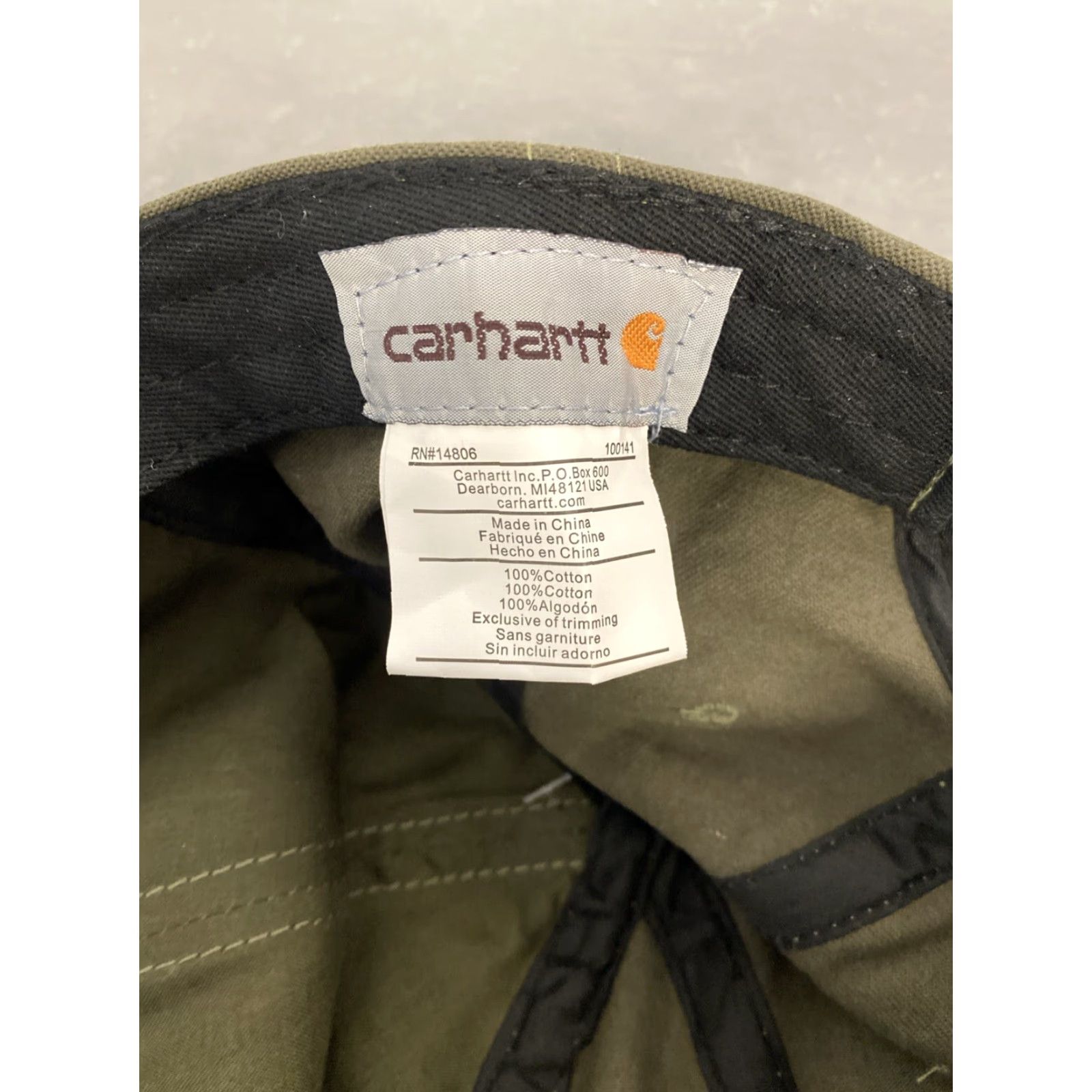 Carhartt CARHARTT Men's Canvas Cap Dusty Olive Green OSFA Velcro Hat Size ONE SIZE - 8 Thumbnail