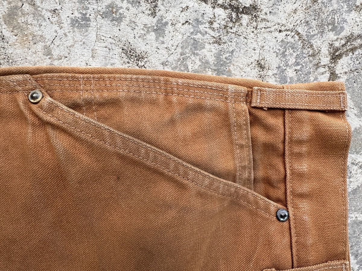 Carhartt Sun fade bleached Trashed dungarees double knee carpenter Size US 33 - 8 Thumbnail