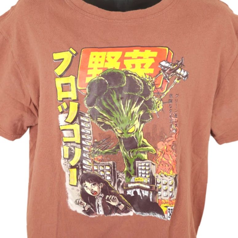 Vintage VINTAGE Broccozilla Shirt Mens Size Large Brown Japanese Kaiju Monster Size US L / EU 52-54 / 3 - 2 Thumbnail